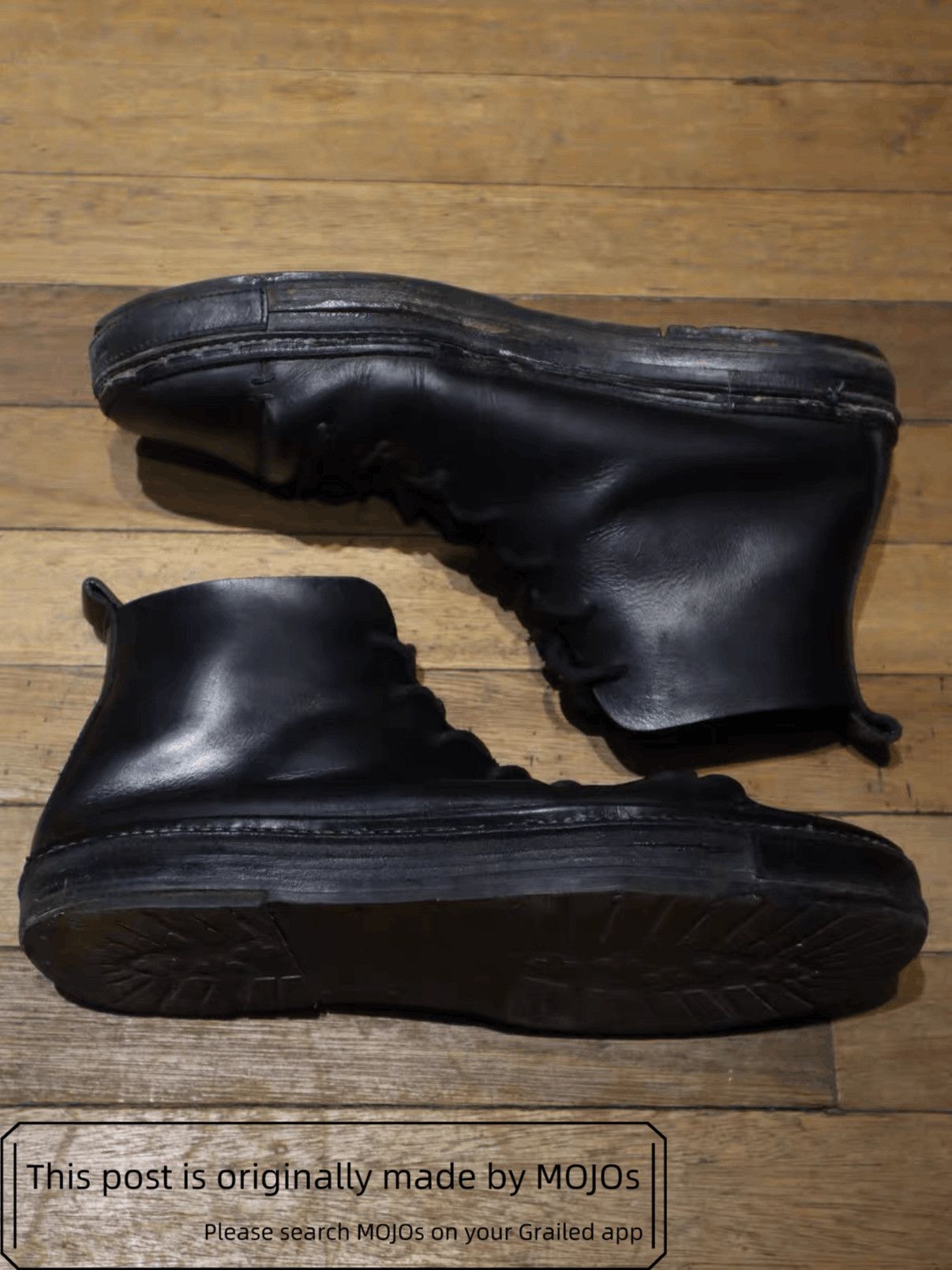 Ann Demeulemeester Sz 43 Ann Demeulemeester Triple Black Leather Hi-top Size US 10 / EU 43 - 6 Thumbnail