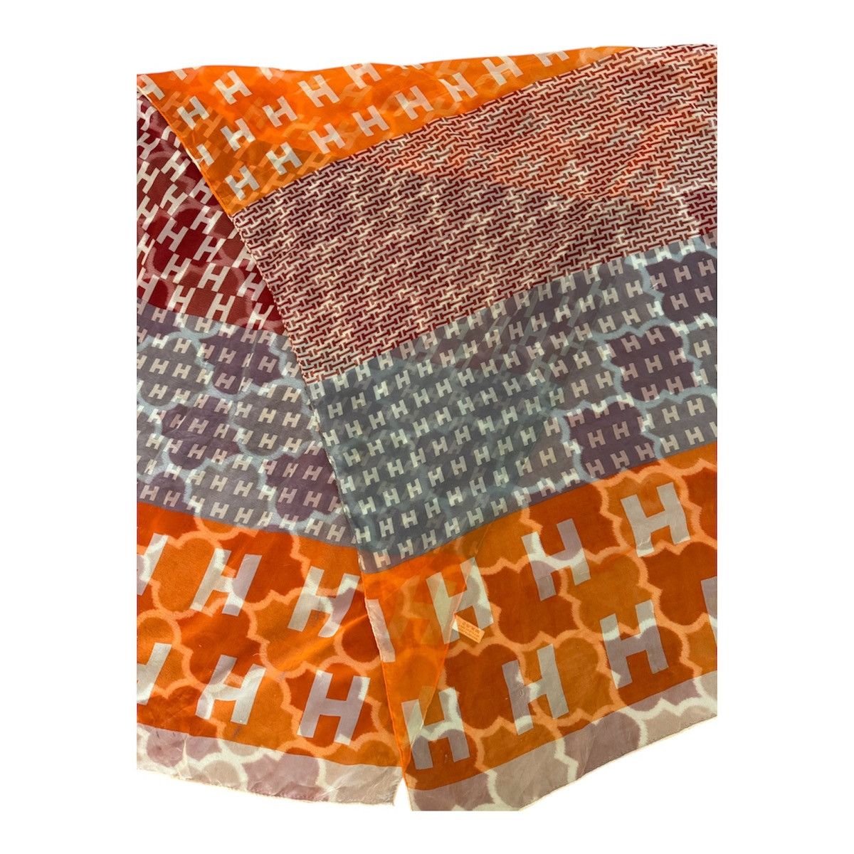 Hermes Hermès orange silk chiffon long scarf Size ONE SIZE - 5 Thumbnail