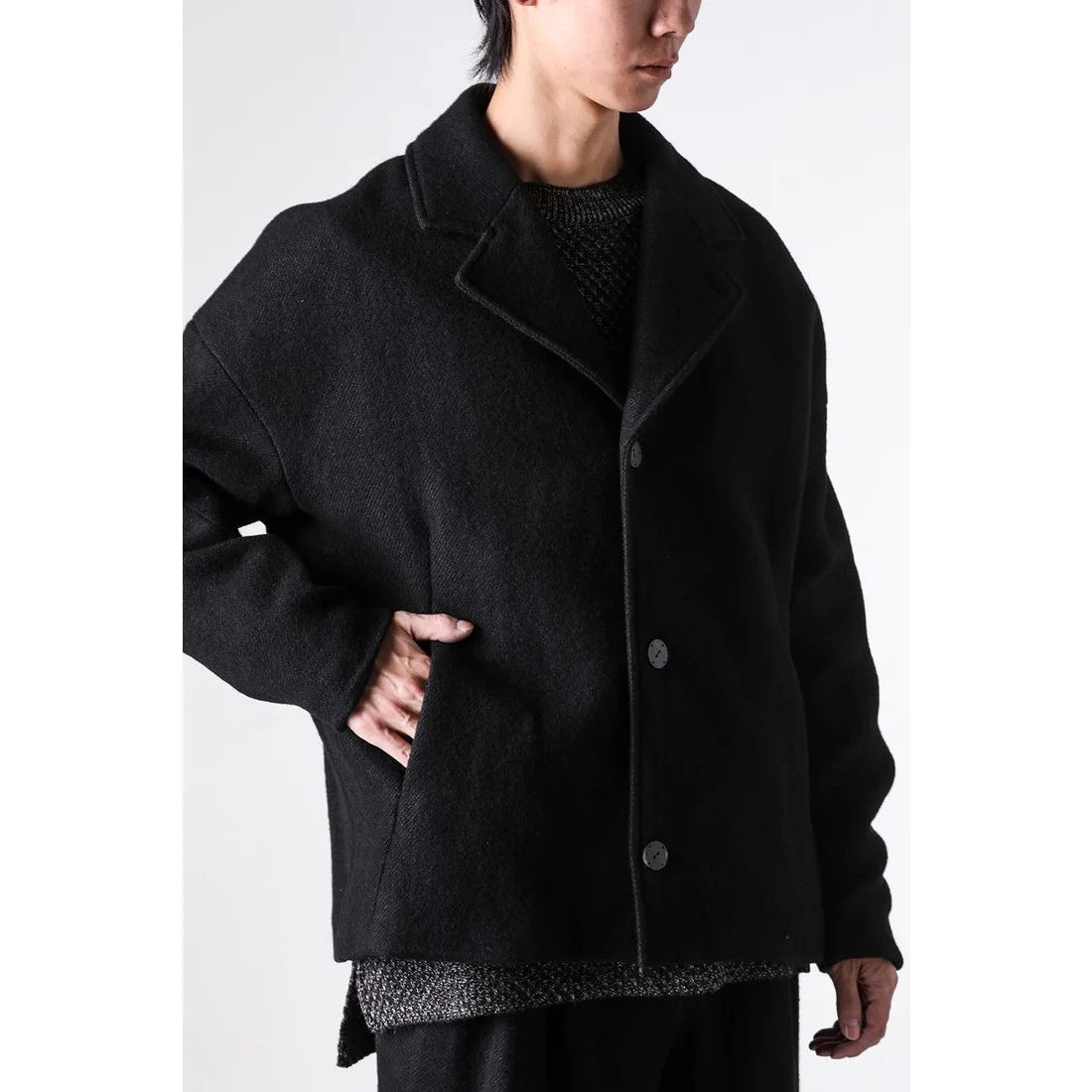 Devoa DEVOA Loose Fit Jacket Linen / Virgin Wool （BLACK） Size US L / EU 52-54 / 3 - 22 Thumbnail