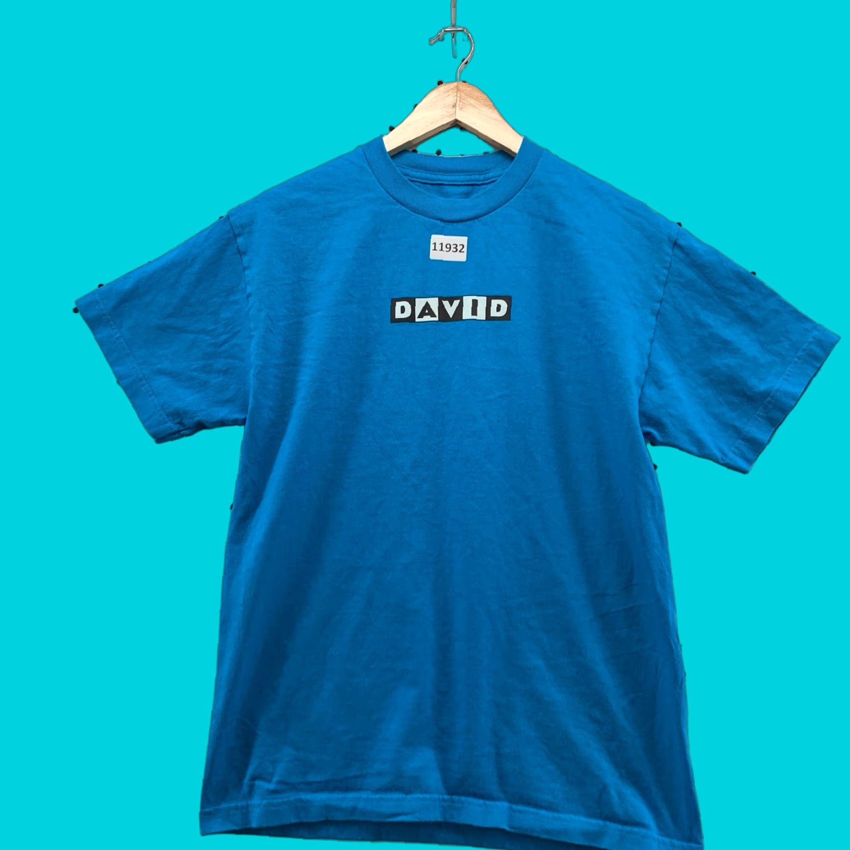 Vintage VINTAGE David Shirt Medium Blue Box Logo Graphic Short Sleeve Crewneck Size M USA MADE Size US M / EU 48-50 / 2 - 1 Thumbnail