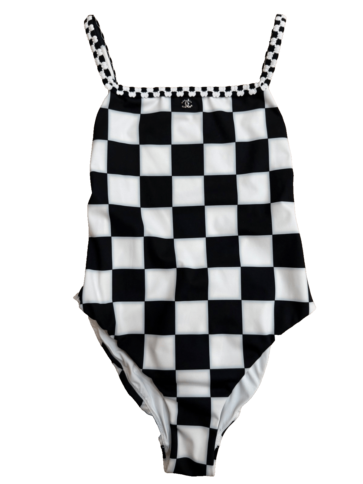 Chanel 23C White Checker CC Logo One Piece Swimsuit Bathingsuit 36 Size XS / US 0-2 / IT 36-38 - 1 Thumbnail