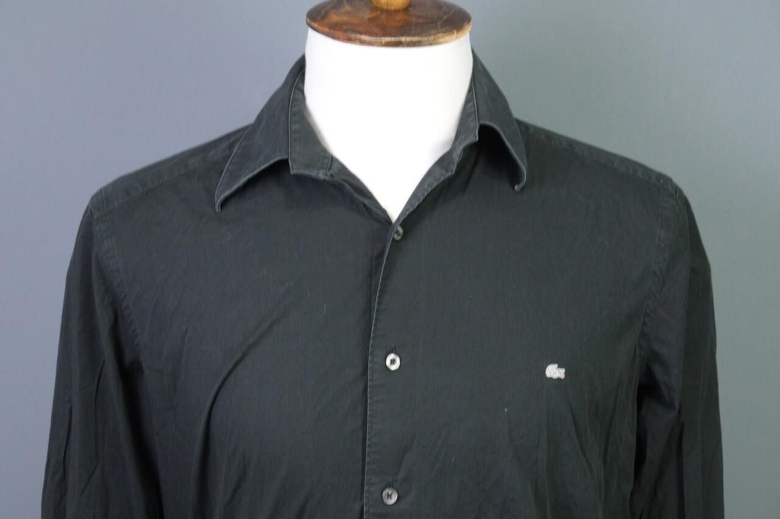 Lacoste Lacoste Black Long Sleeve Button Down Shirt Size 41 Size US M / EU 48-50 / 2 - 2 Thumbnail