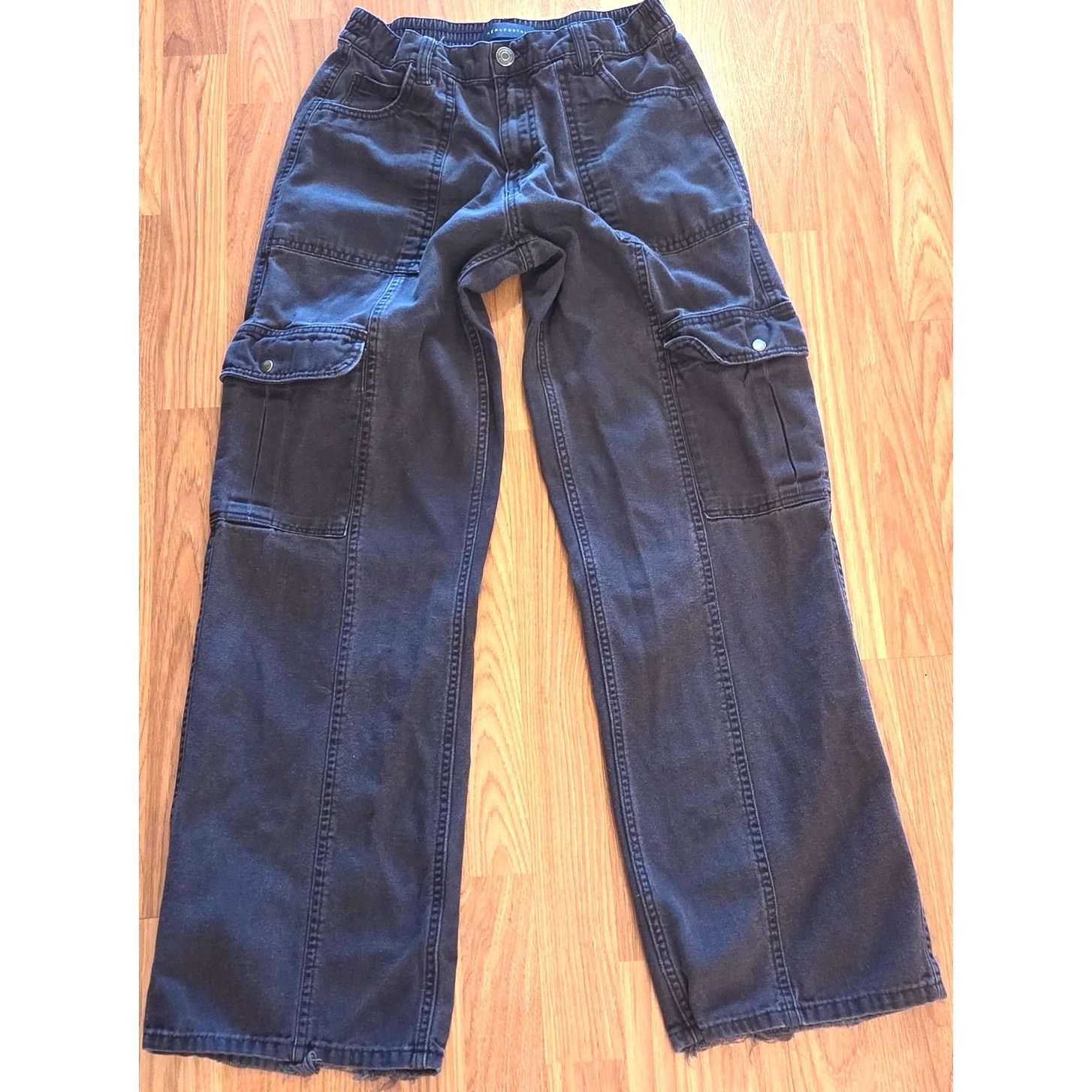Aeropostale Black Small Aéropostale Cargo Utility Jeans 28x30 Size US 28 / EU 44 - 3 Thumbnail