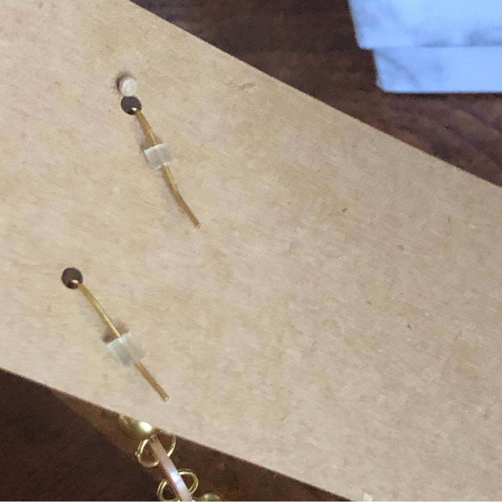 Handmade Handcrafted button gold tone dangle earrings Size ONE SIZE - 3 Thumbnail