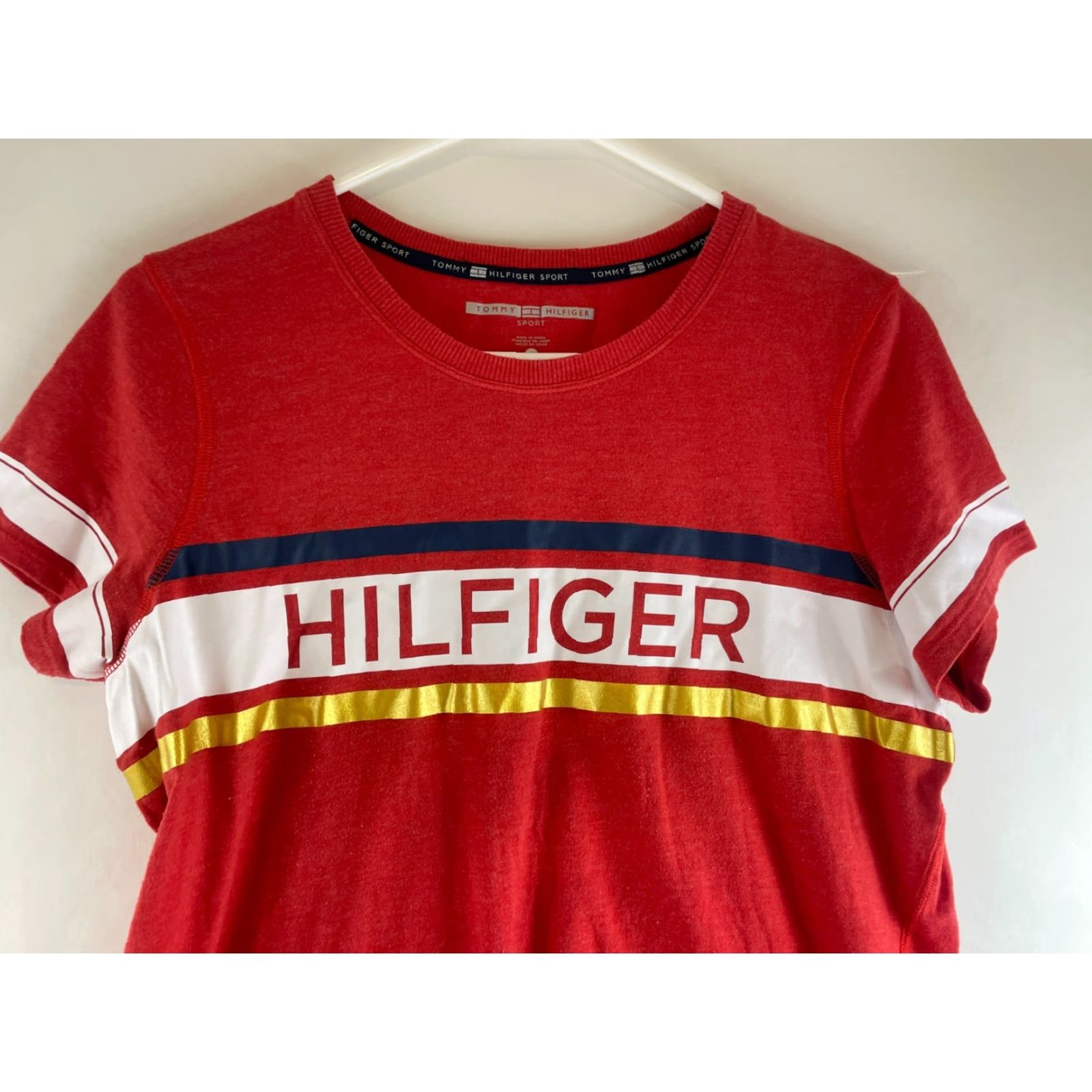 Tommy Hilfiger Tommy Hilfiger T-Shirt Women's L Red White Stripes Round Neck Short Sleeve Casual Modern Basic Shirts Womens Size L / US 10 / IT 46 - 3 Thumbnail