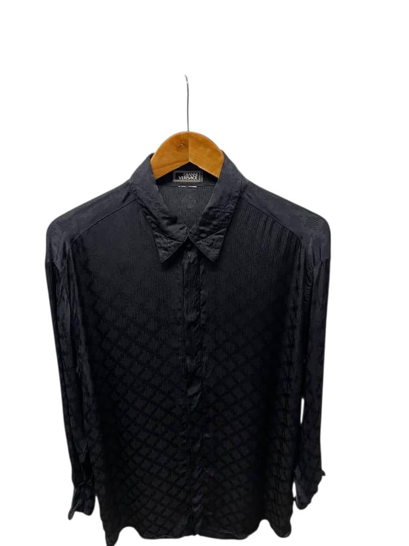 Versace GIANNI VERSACE Black Silk Hidden Long Sleeve Size US M / EU 48-50 / 2 - 4 Thumbnail