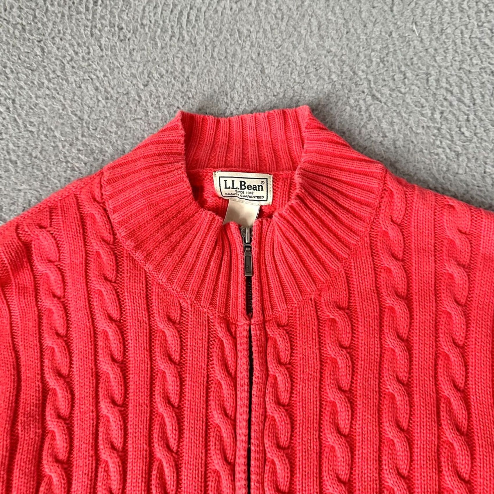 Vintage VINTAGE L.L. Bean Sweater Womens Plus Size 1X Pink Zip Up Fisherman Knit Casual 80s 90s Womens Size XL / US 12-14 / IT 48-50 - 3 Thumbnail