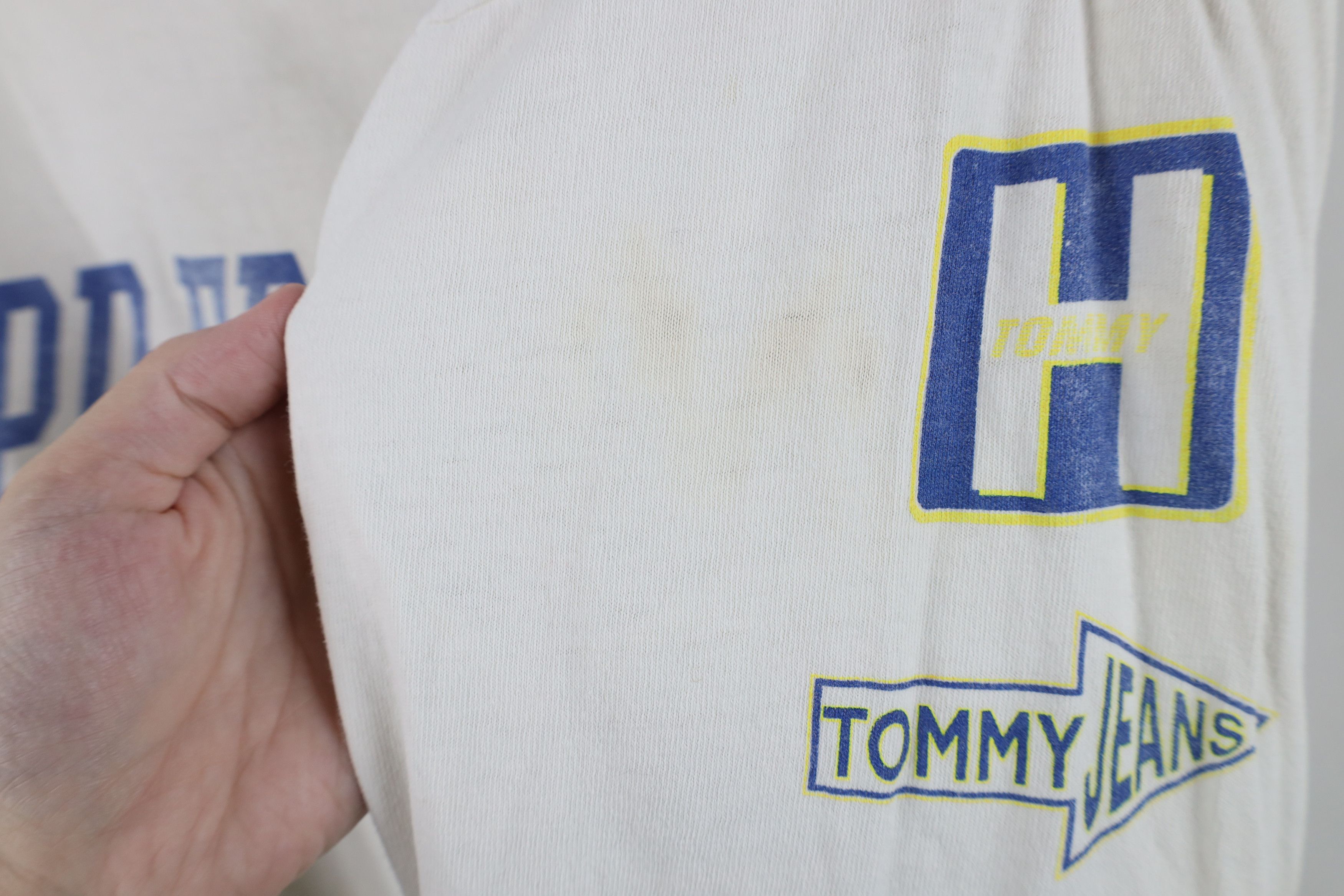 Vintage 90s Tommy Hilfiger Long Sleeve T-Shirt White USA