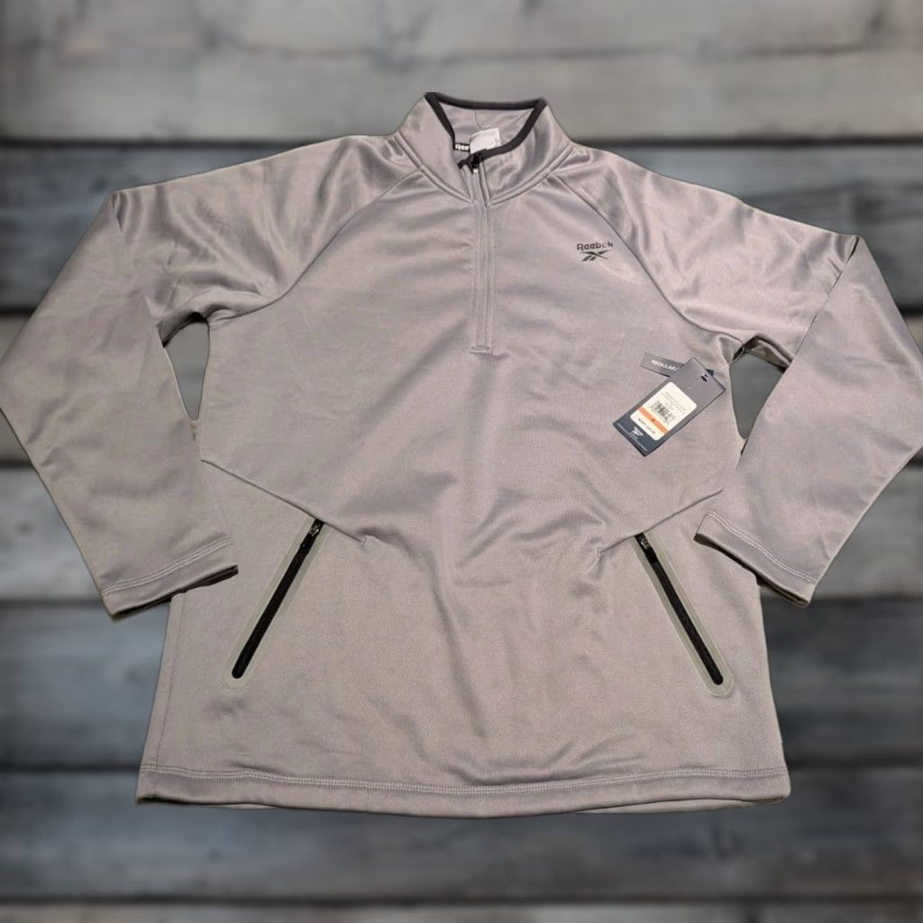 Reebok NWT Reebok Leicester Performance Quarter Zip Pullover Gray Size Medium Mens Size US M / EU 48-50 / 2 - 1 Thumbnail