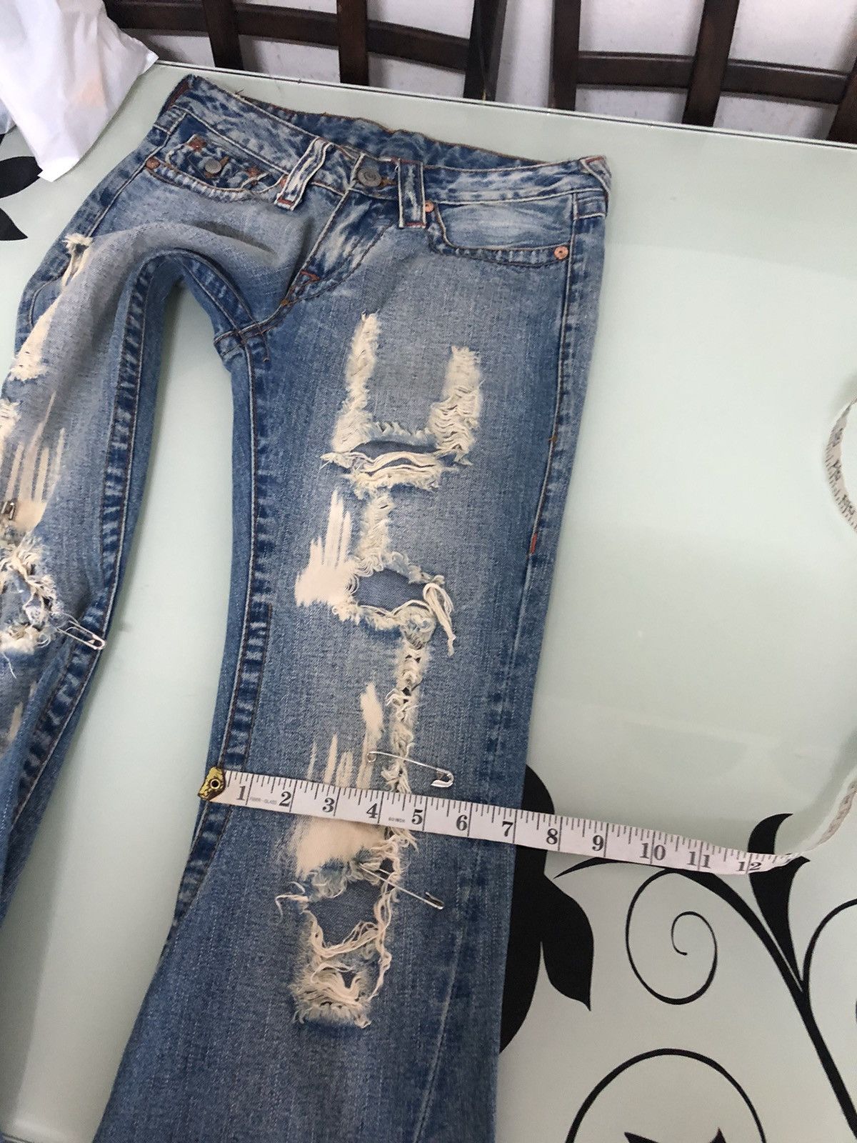 True Religion Rare❗️Vintage True Religion Distressed Boot Cut Jeans Size 26" / US 2 / IT 38 - 22 Thumbnail