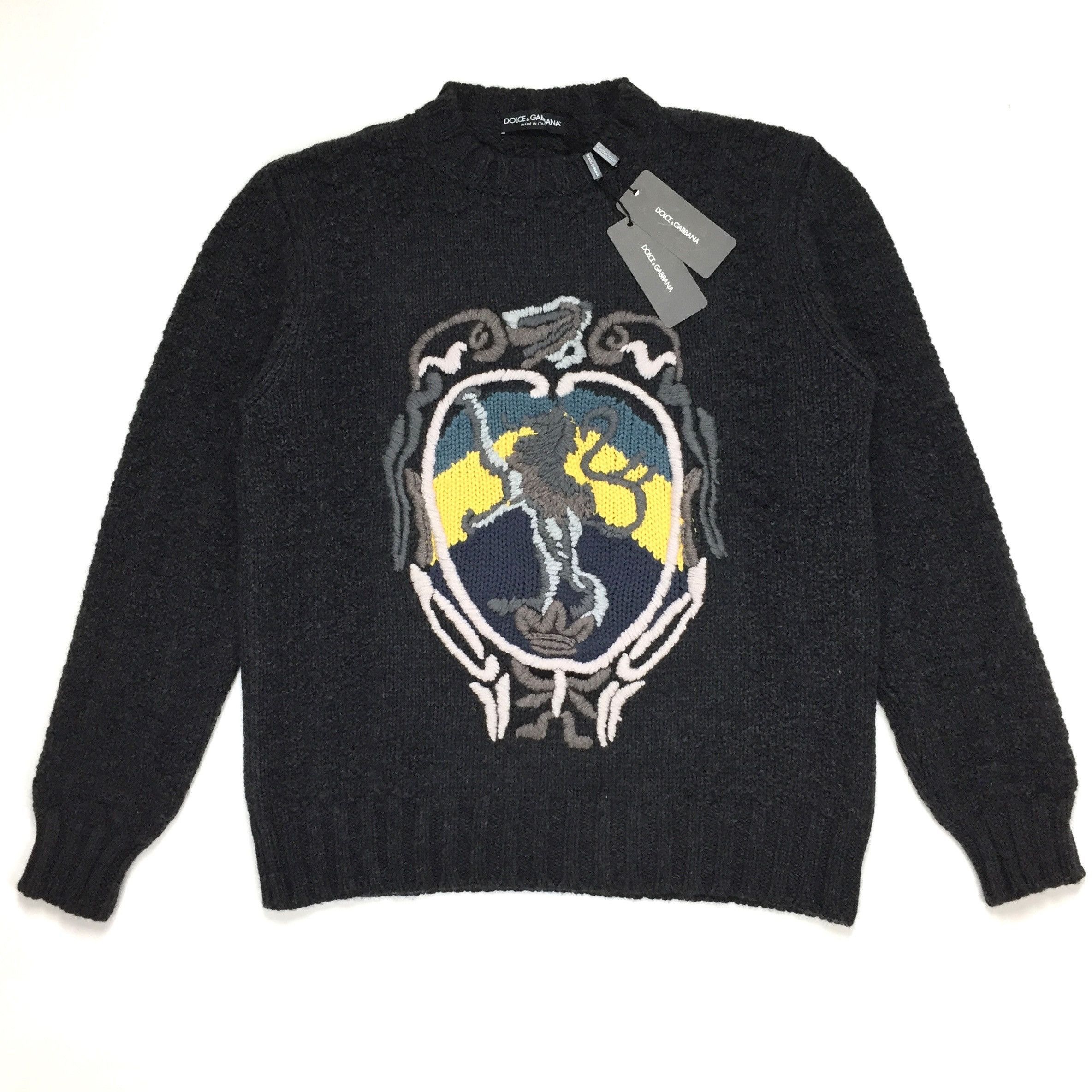 Dolce & Gabbana $2.5k Coat of Arms Intarsia Sweater NWT Size US L / EU 52-54 / 3 - 1 Preview
