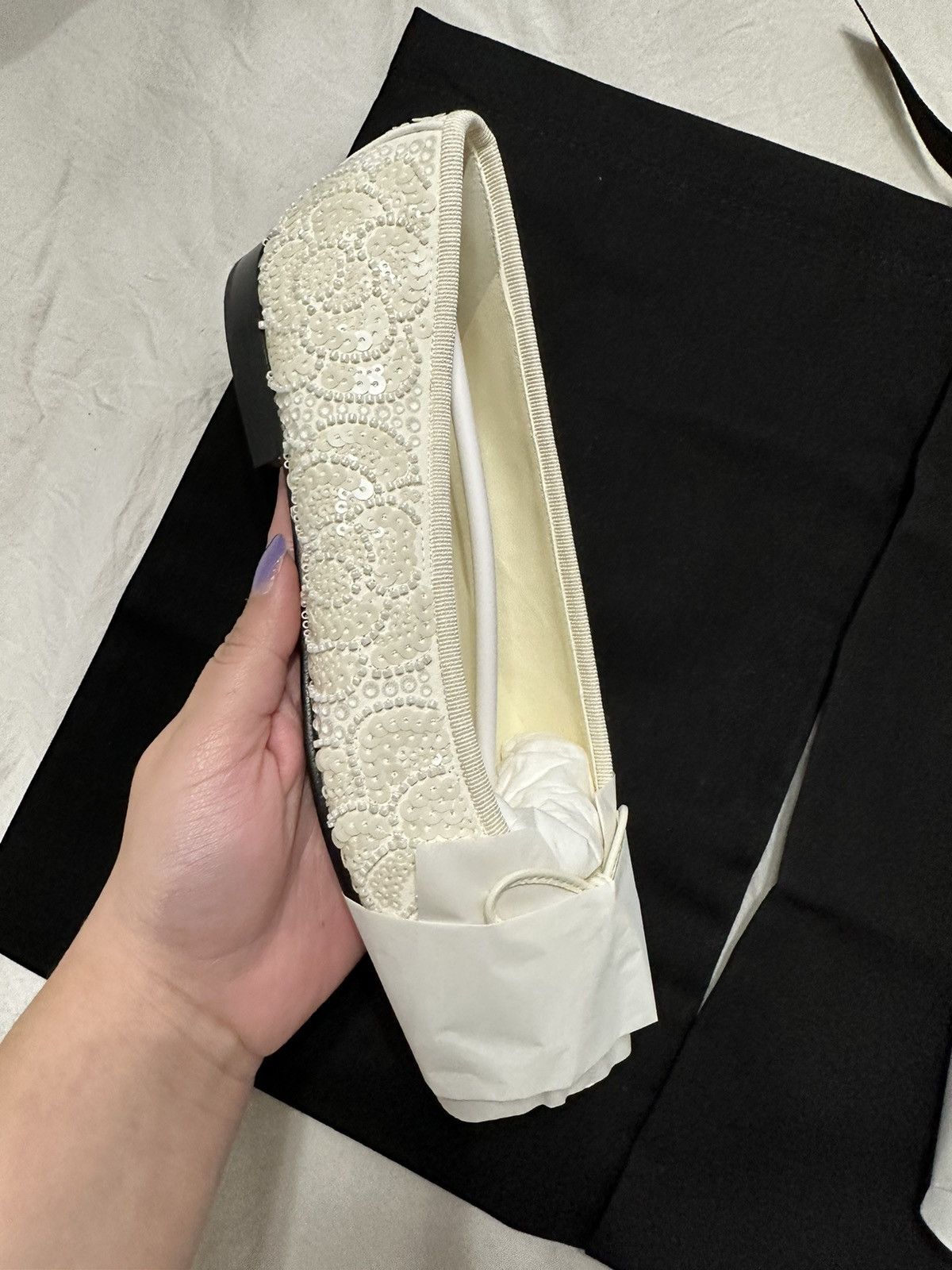 Chanel Chanel Ballet Flats Broderie White/Black Size US 6 / IT 36 - 5 Thumbnail