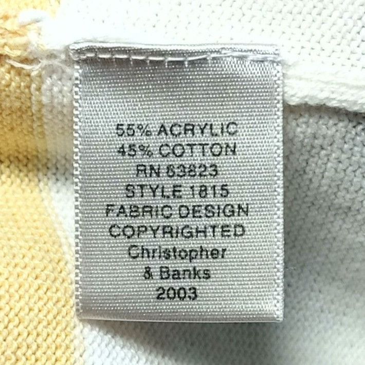 Other Christopher & Banks Women's Yellow/Black Stripped Wool Zippe Size L / US 10 / IT 46 - 4 Thumbnail