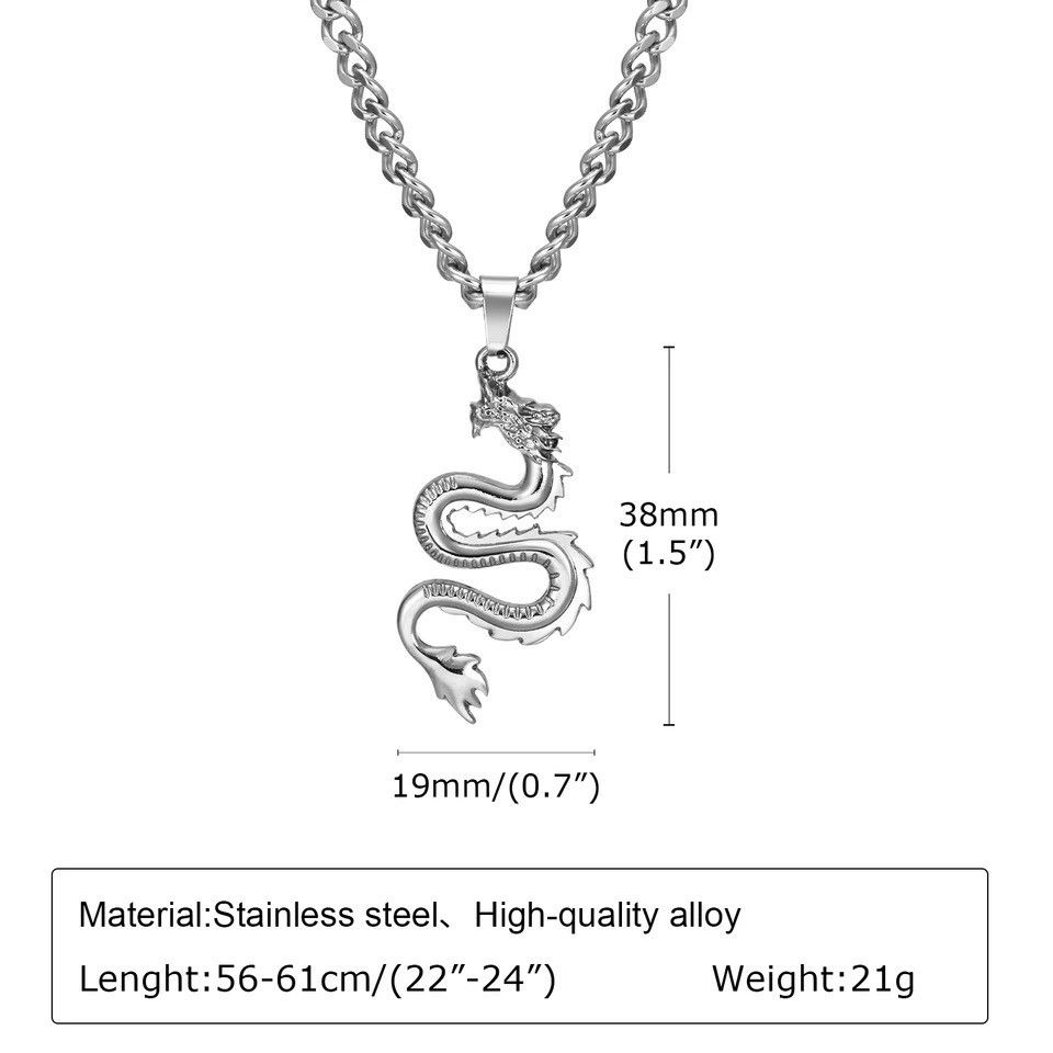 Jewelry Rock Punk Dragon Necklaces Size ONE SIZE - 5 Thumbnail