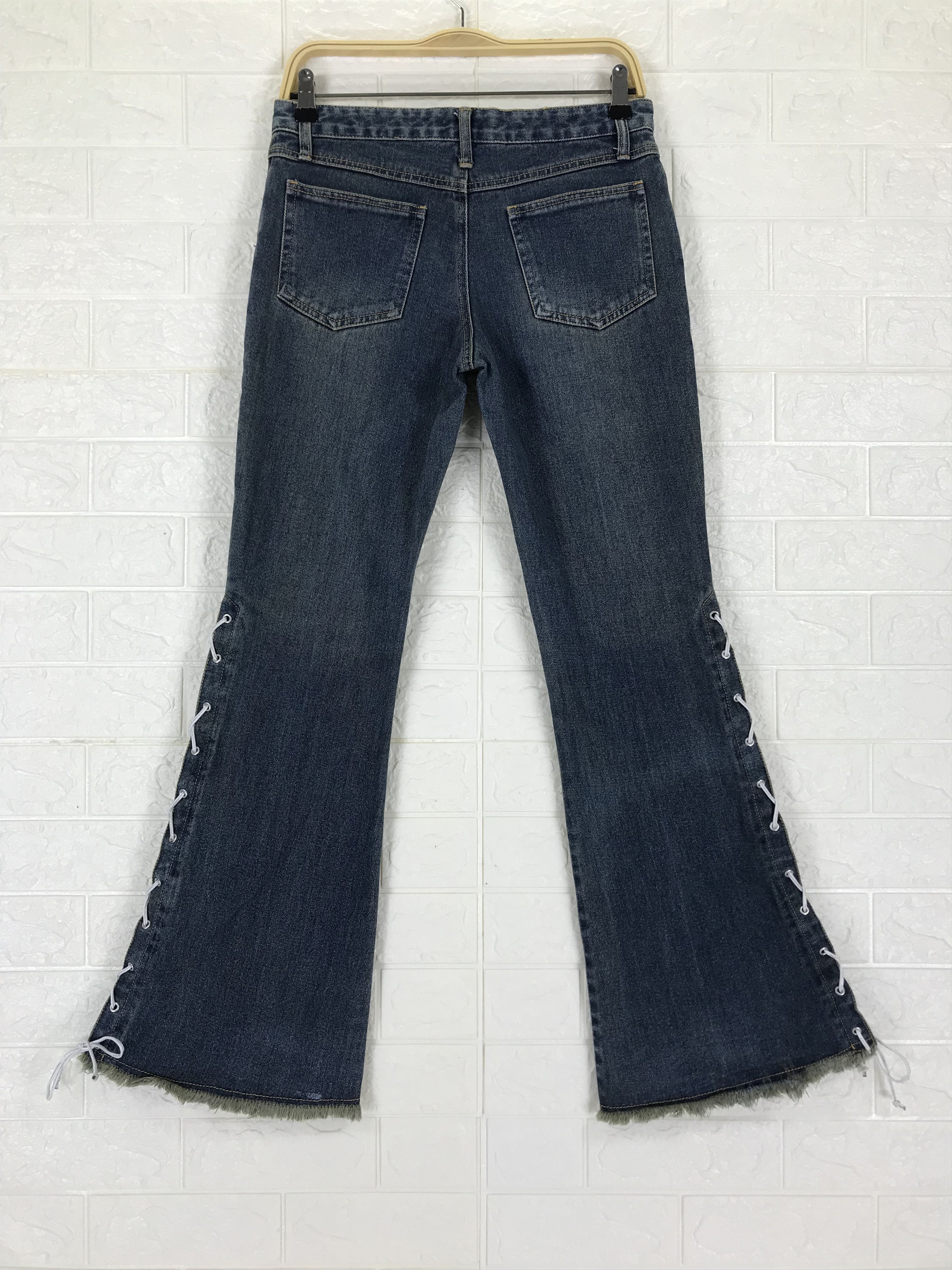 Japanese Brand Vintage Goa Lace-Up Flare Jeans Size US 29 - 5 Thumbnail