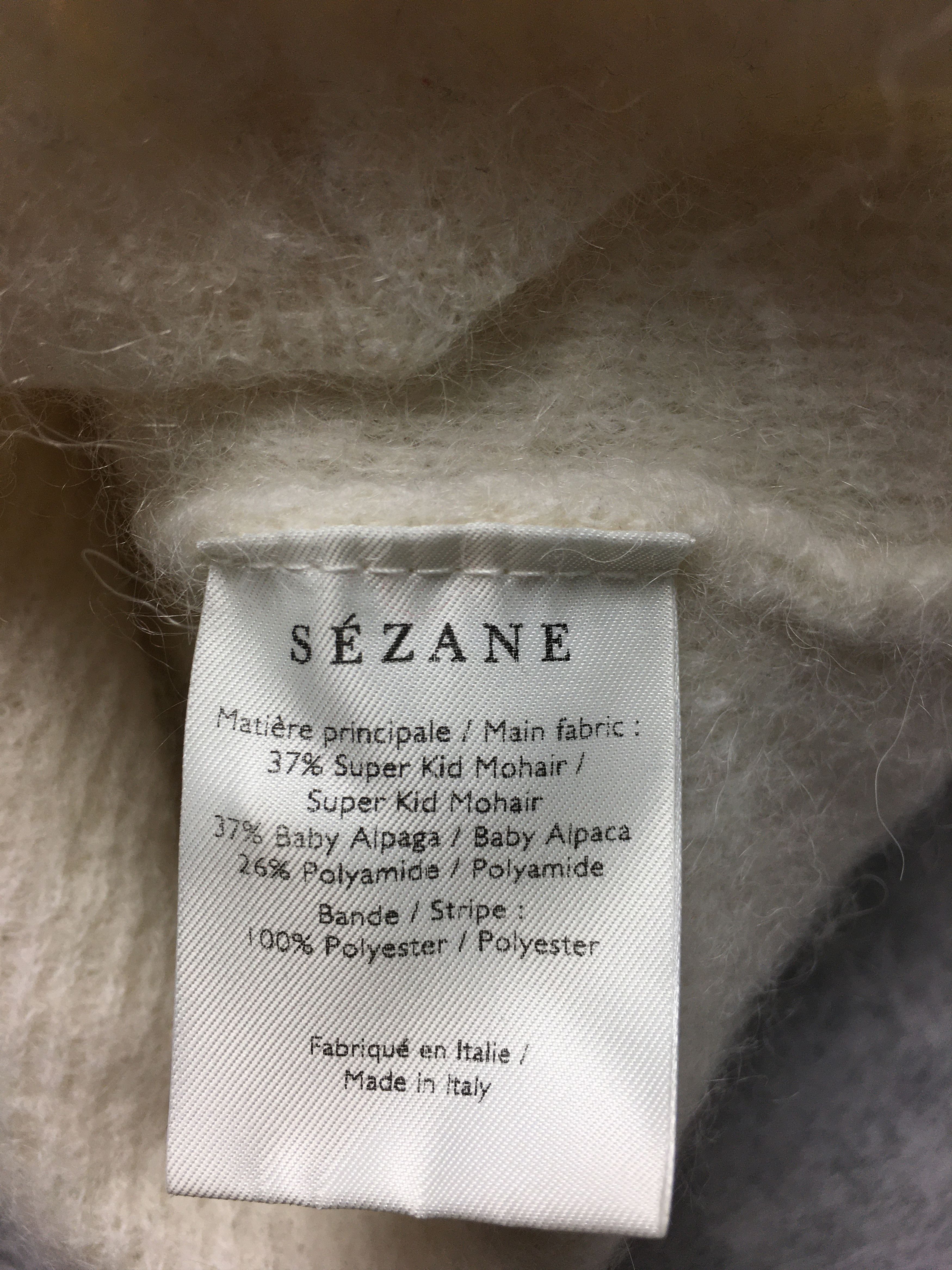 Sezane SÉZANE Gaspard Crop Cardigan Mohair Alpaca Sweater Ecru Size M / US 6-8 / IT 42-44 - 12 Thumbnail