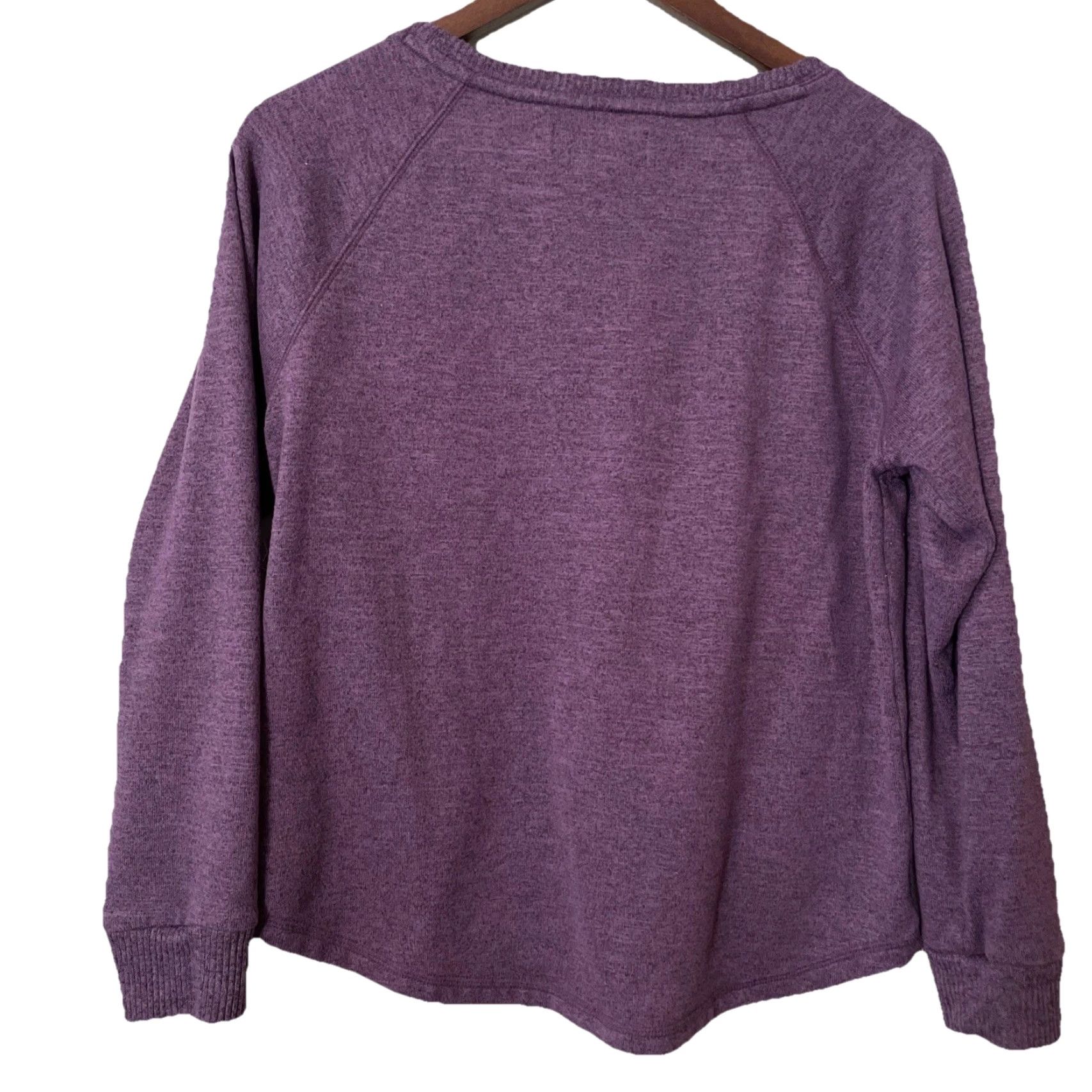 Vintage Karen Neuburger Live Love Lounge Sweatshirt Women’s M Purple Diamond Knit Pullover Crew Neck Long Sleeve All Seasons Casual Size M / US 6-8 / IT 42-44 - 3 Thumbnail