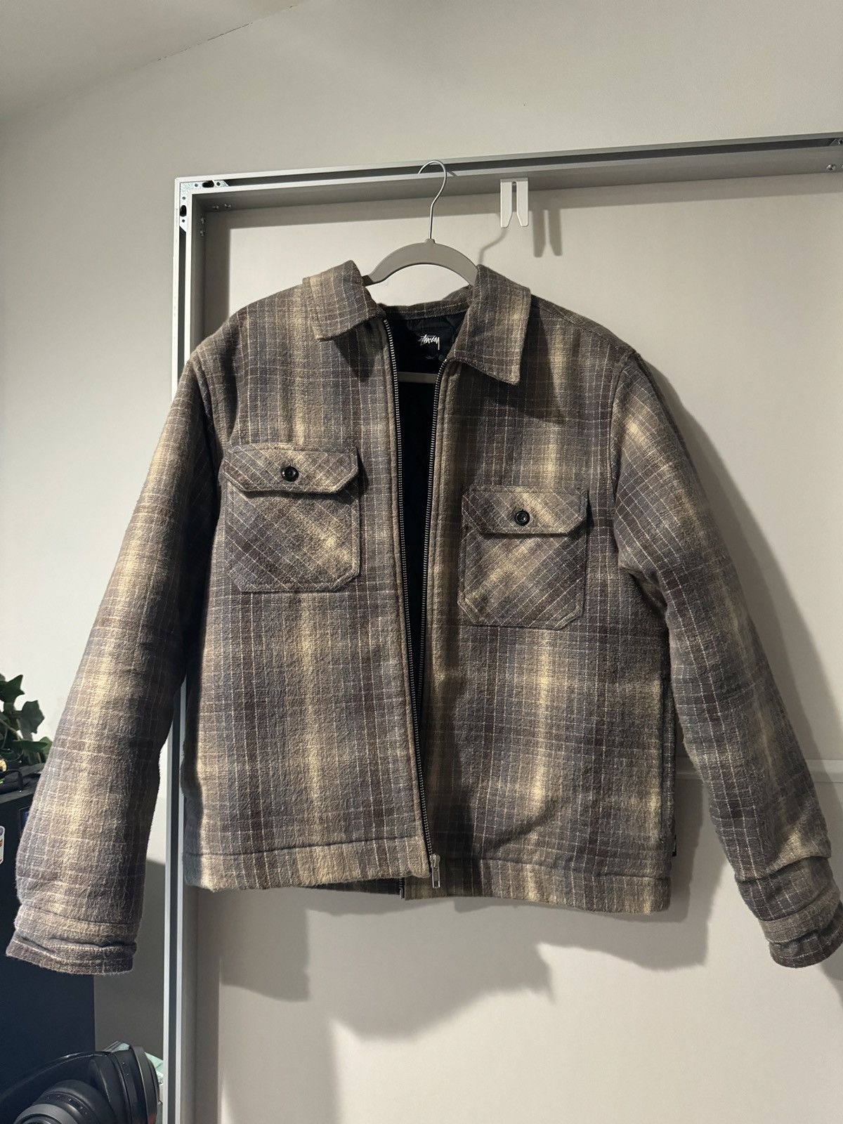 ジャケット・アウター Stussy Heavy Brush Plaid Zip-Up Shirt Stussy Heavy Brush Plaid Zip Shirt Stussy