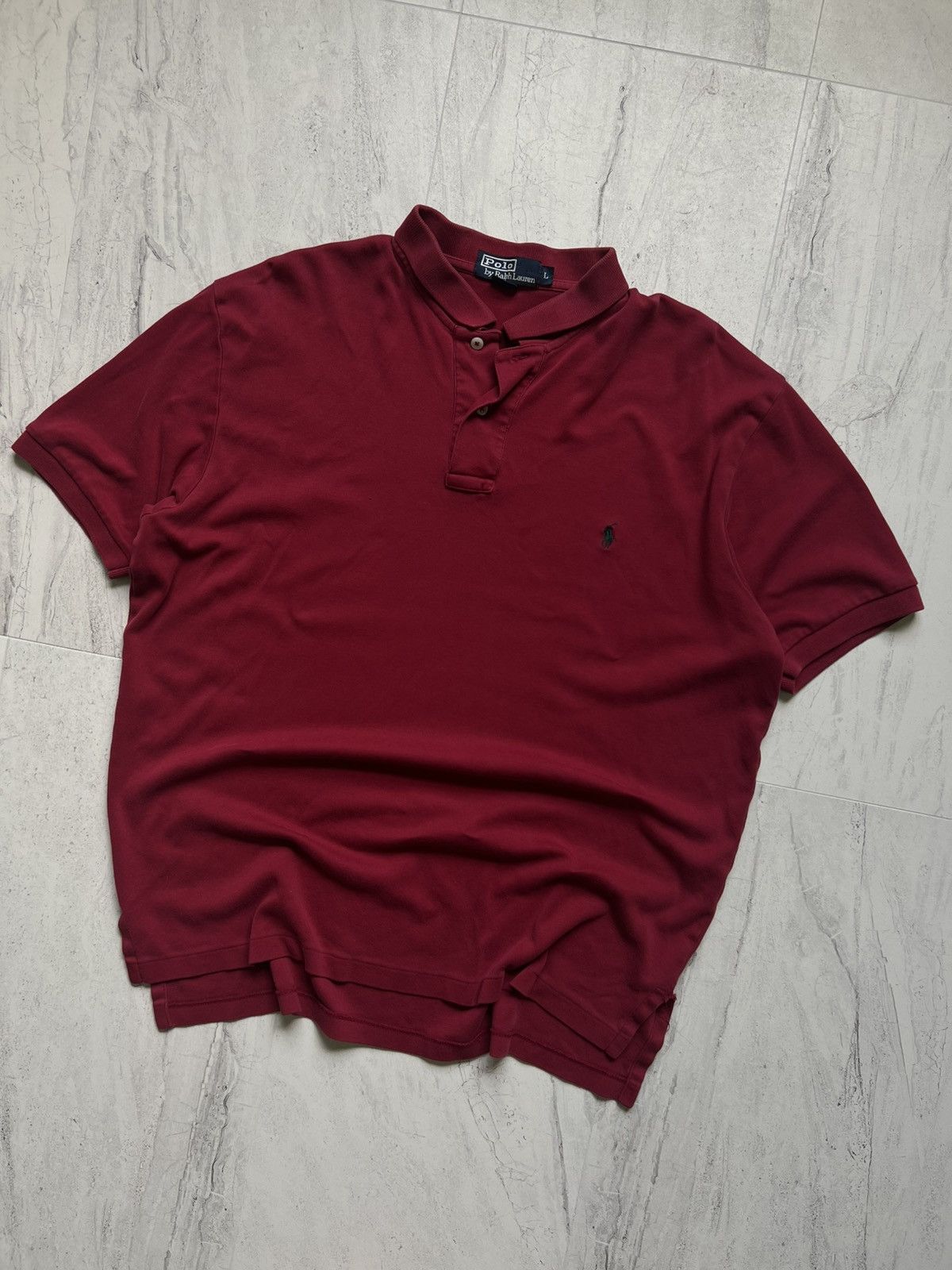 Polo Ralph Lauren Vintage Polo Ralph Lauren Maroon Button Up Polo Shirt Size US L / EU 52-54 / 3 - 2 Thumbnail