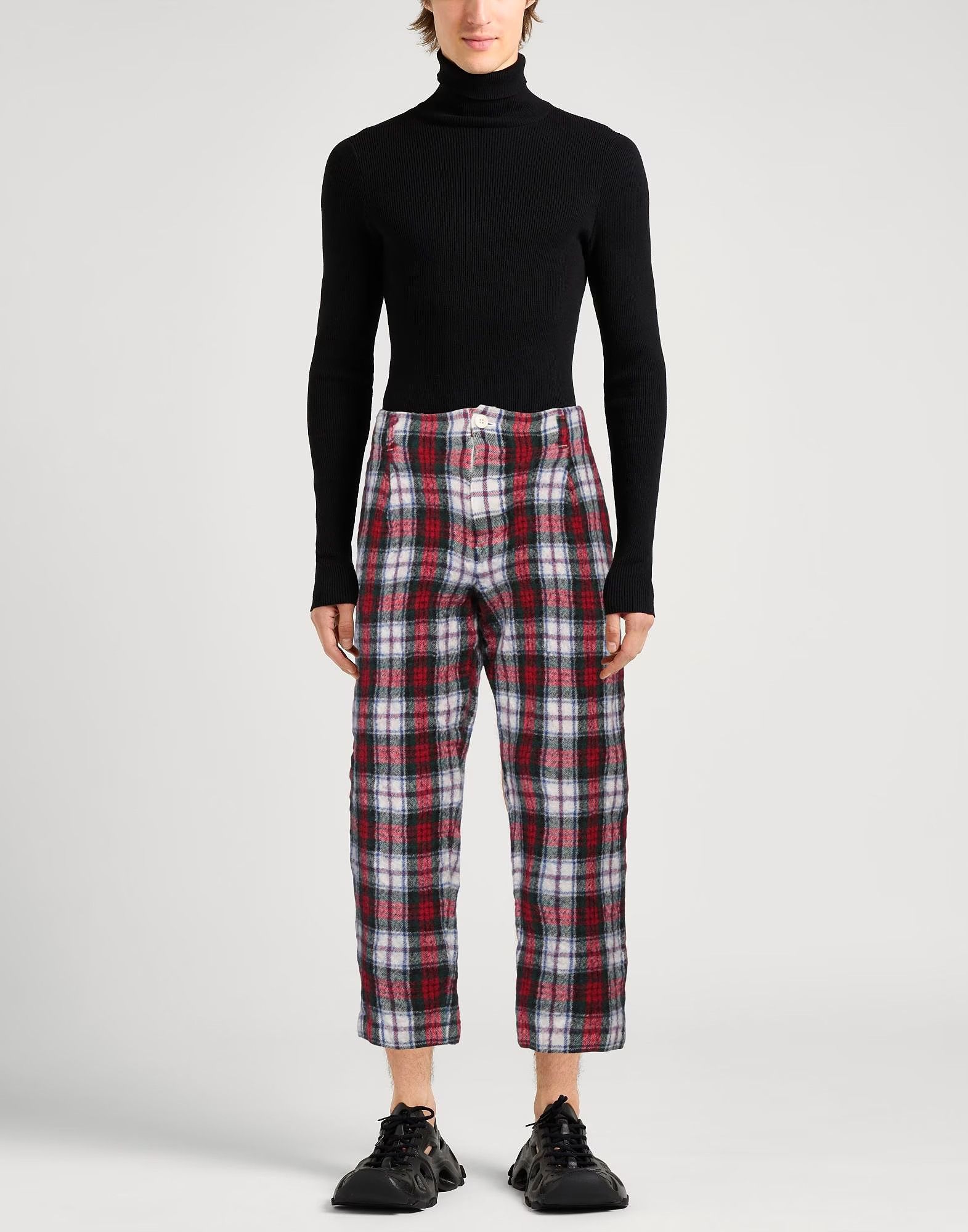 Comme des Garcons o1tko11224 Check Boiled Wool Pant in Multicolor Size US 32 / EU 48 - 2 Thumbnail
