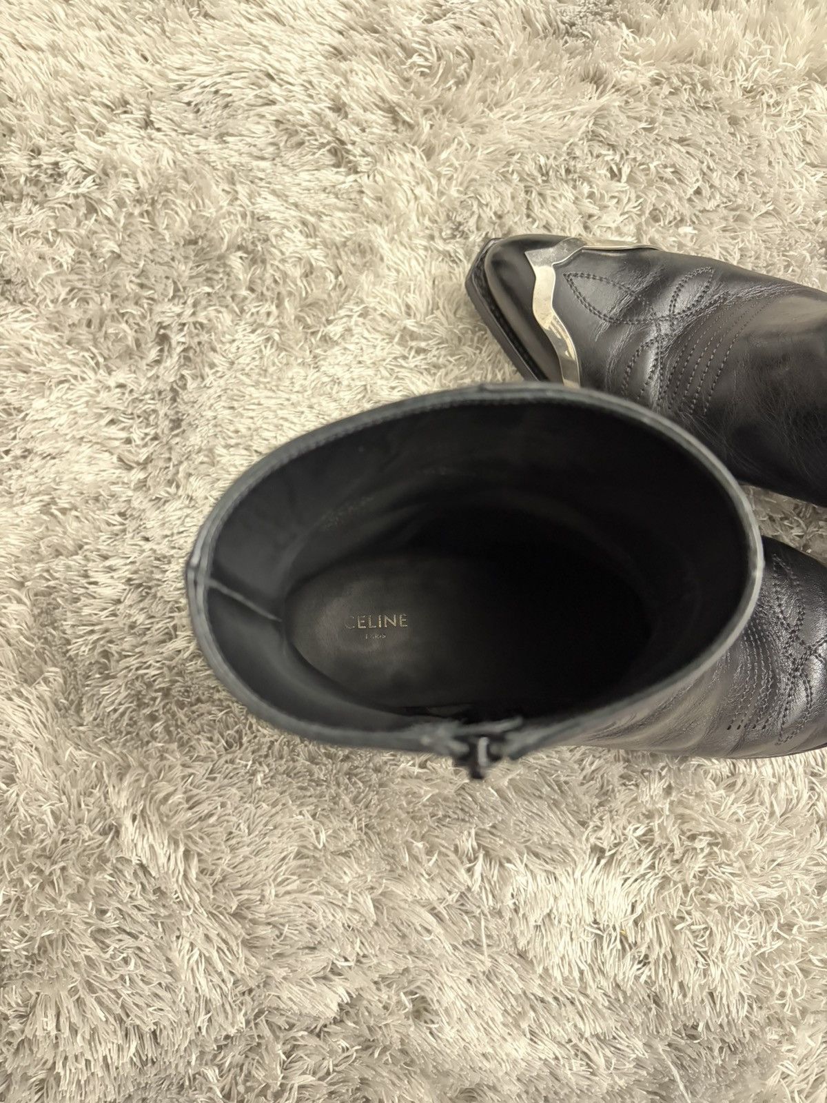 Celine SS22 CELINE METAL TOE WESTERN HEDI BOOTS Size US 10.5 / EU 43-44 - 6 Thumbnail
