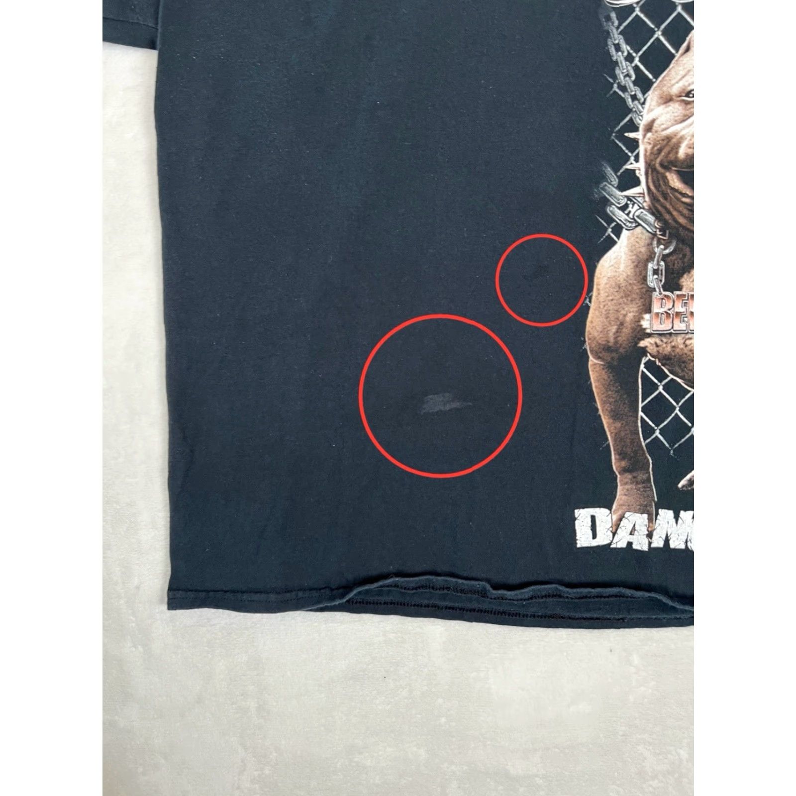 Gildan VINTAGE Pitbull T-Shirt XL Gildan Black Dog 90s Hip Hop Graphic Print Short Sleeve Mens Beware Dangerous Size US XL / EU 56 / 4 - 4 Thumbnail