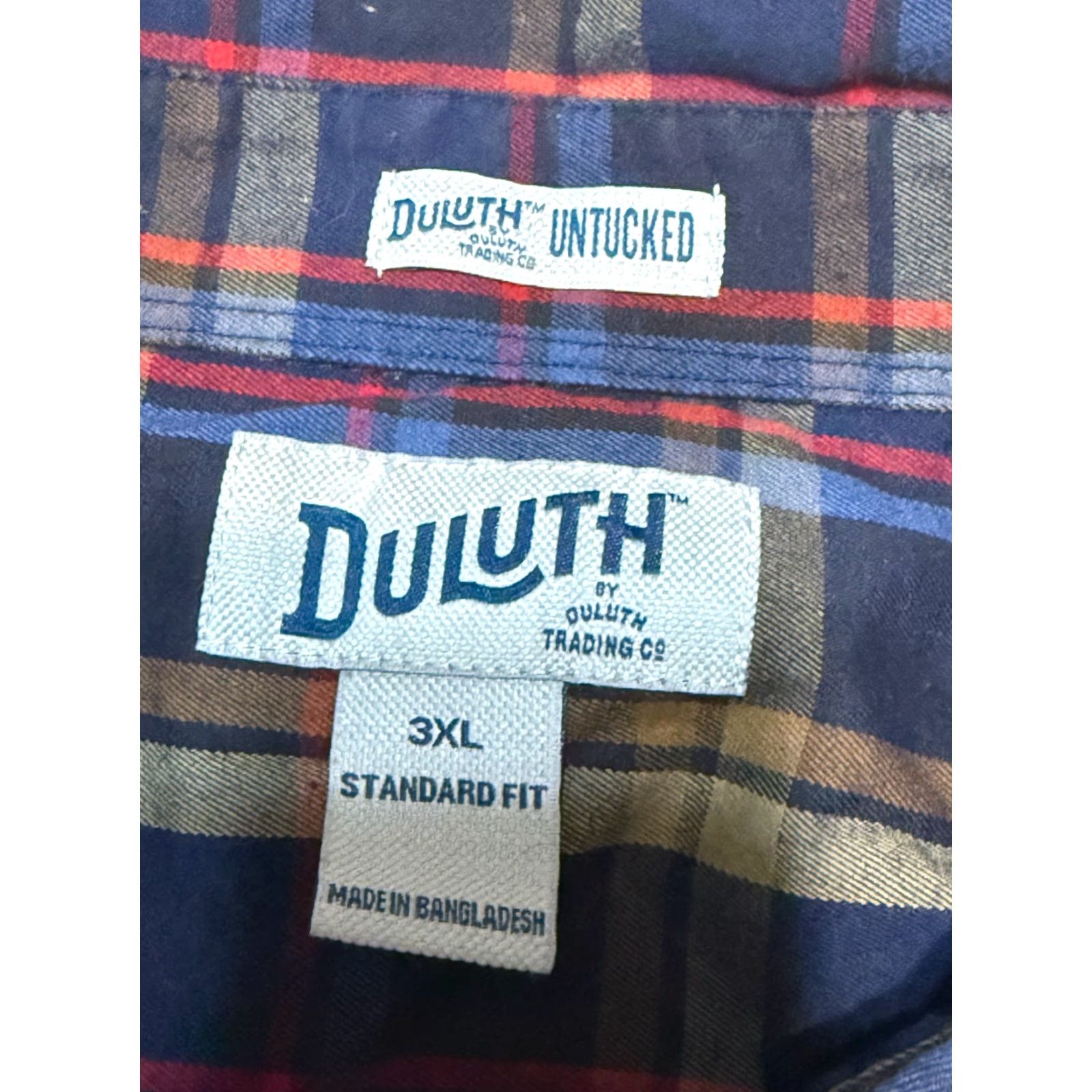 Vintage Duluth Shirt Button-Up Blue Plaid Long Sleeve 3XL Mens Regular Fit Size US XXL / EU 58 / 5 - 5 Thumbnail