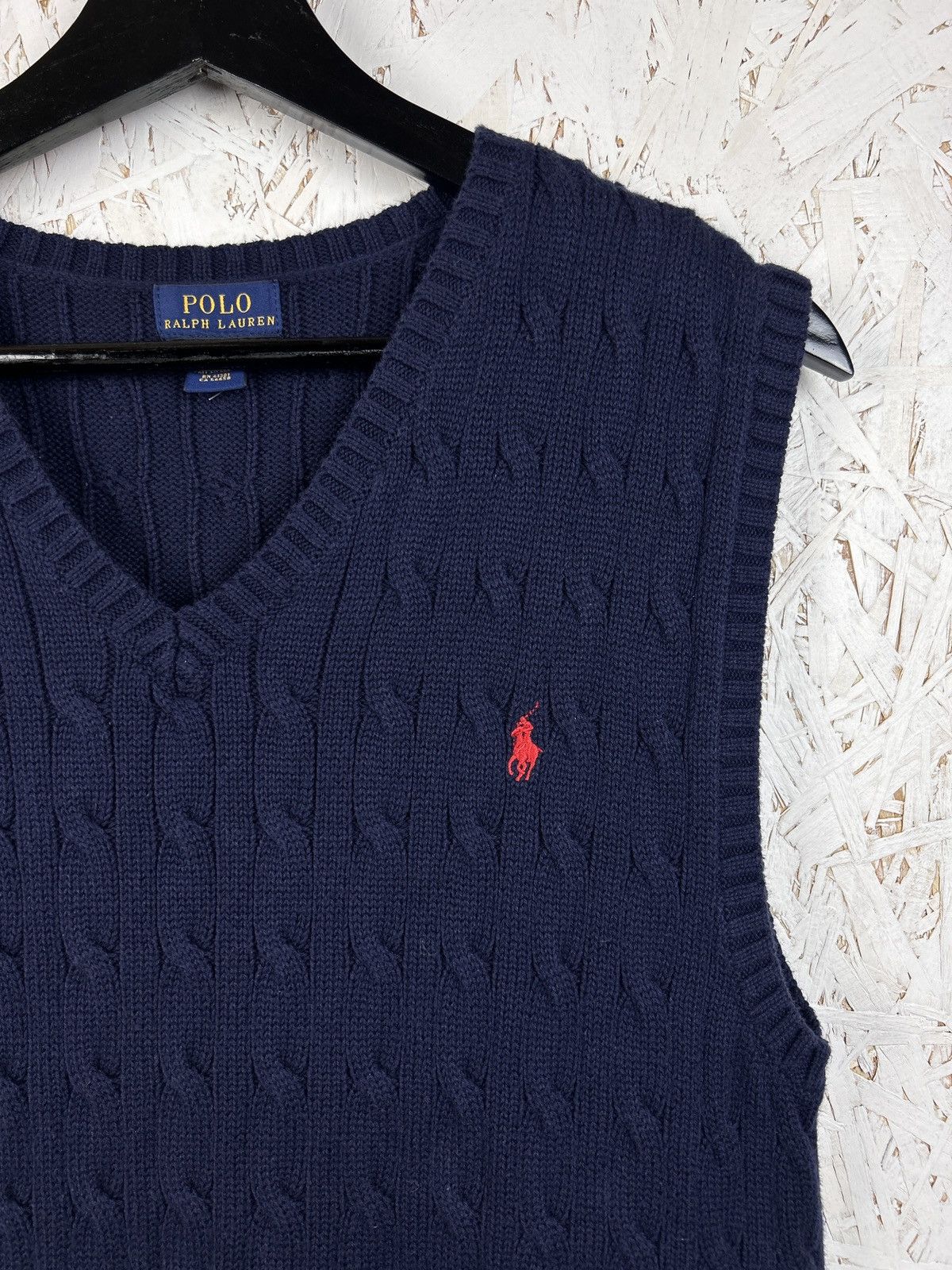 Polo Ralph Lauren Polo By Ralph Lauren Cable Knit V Neck Vest Sweater Size US S / EU 44-46 / 1 - 2 Thumbnail