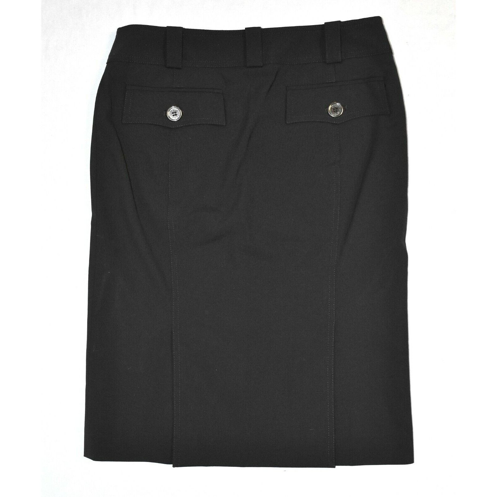 Burberry BURBERRRY LONDON Blk Wool Back Flap Pockets Pencil Skirt 2 Size 26" / US 2 / IT 38 - 2 Thumbnail