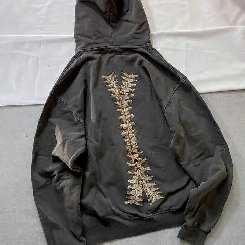 Japanese Brand × Vintage Punk Zip Up Hoodie Gothic Style Skeleton Ribs Vertabrata Size US M / EU 48-50 / 2 - 4 Thumbnail