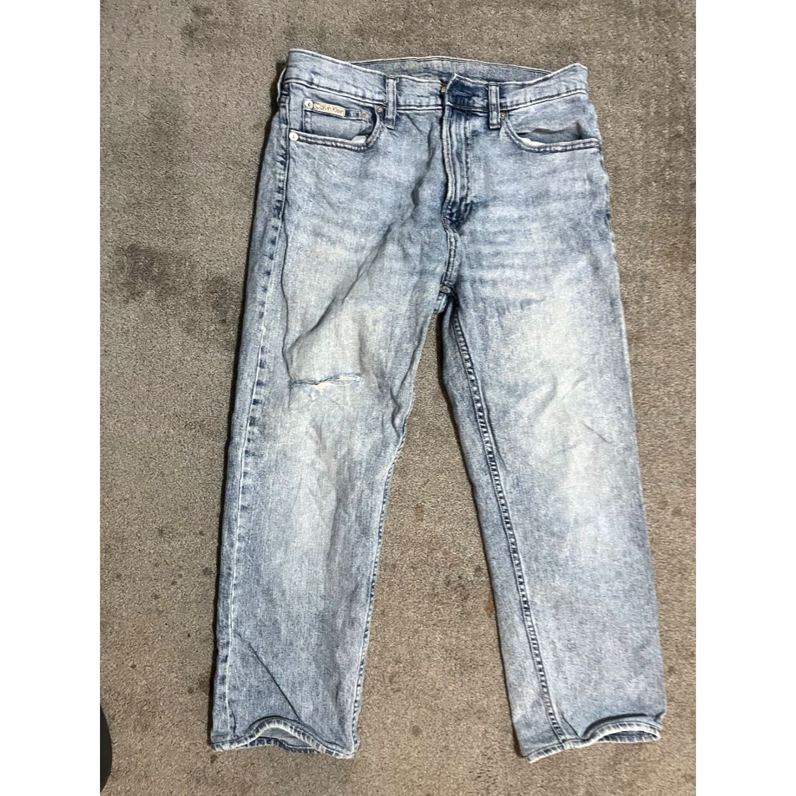 Calvin Klein Calvin Klein Jeans Straight Denim Blue Regular Men 32x24 Inseam 24 Hemmed Stretch 5-Pocket Mid Rise 32x24 Sz 32 Blue Jeans Size US 32 / EU 48 - 3 Thumbnail