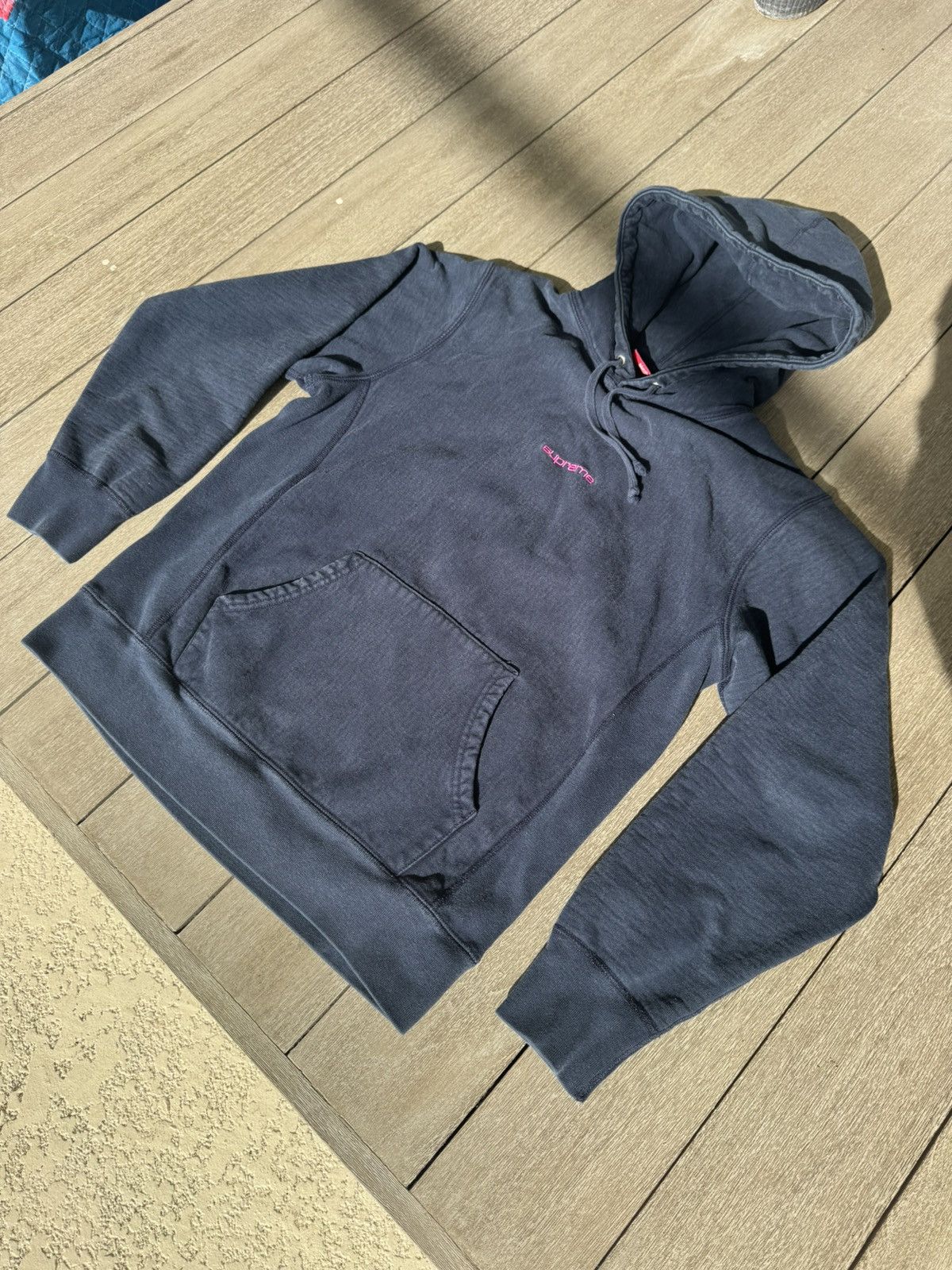 Supreme Supreme FW 2017 “Compact Logo Hoodie” Navy Size Medium Size US M / EU 48-50 / 2 - 9 Thumbnail