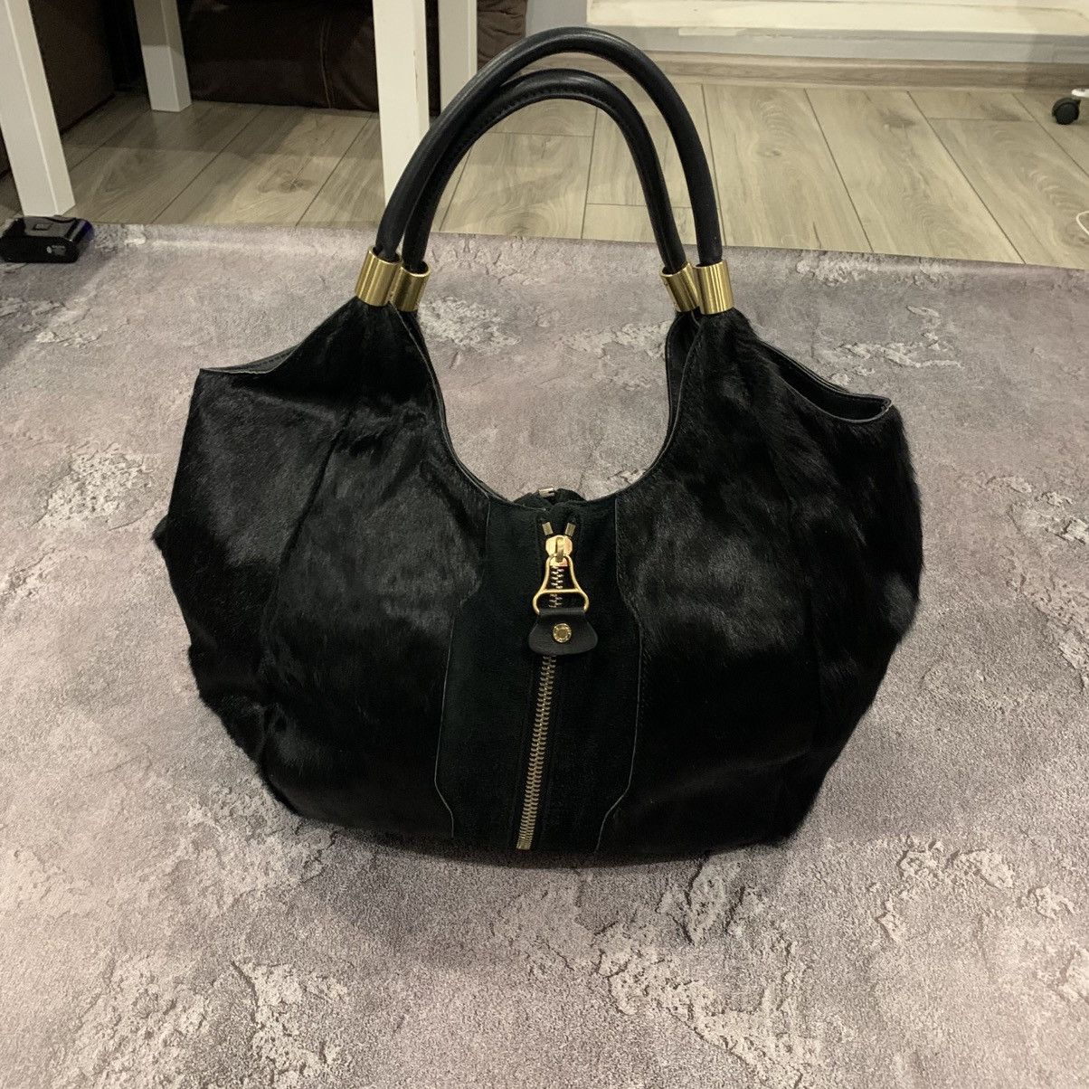 Jimmy Choo Jimmy Choo Black Fur Leather Bag Size ONE SIZE - 1 Thumbnail