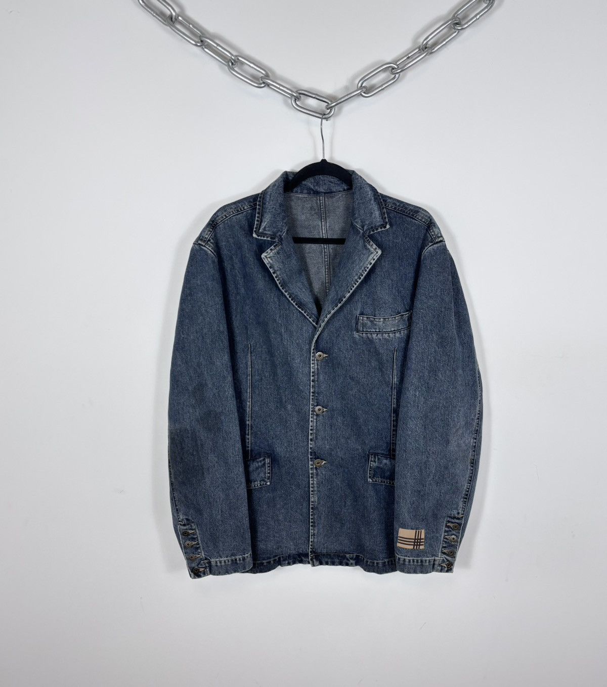 Burberry Burberry London Women’s Blue Denim Blazer Jacket Coat Size XL / US 12-14 / IT 48-50 - 1 Thumbnail