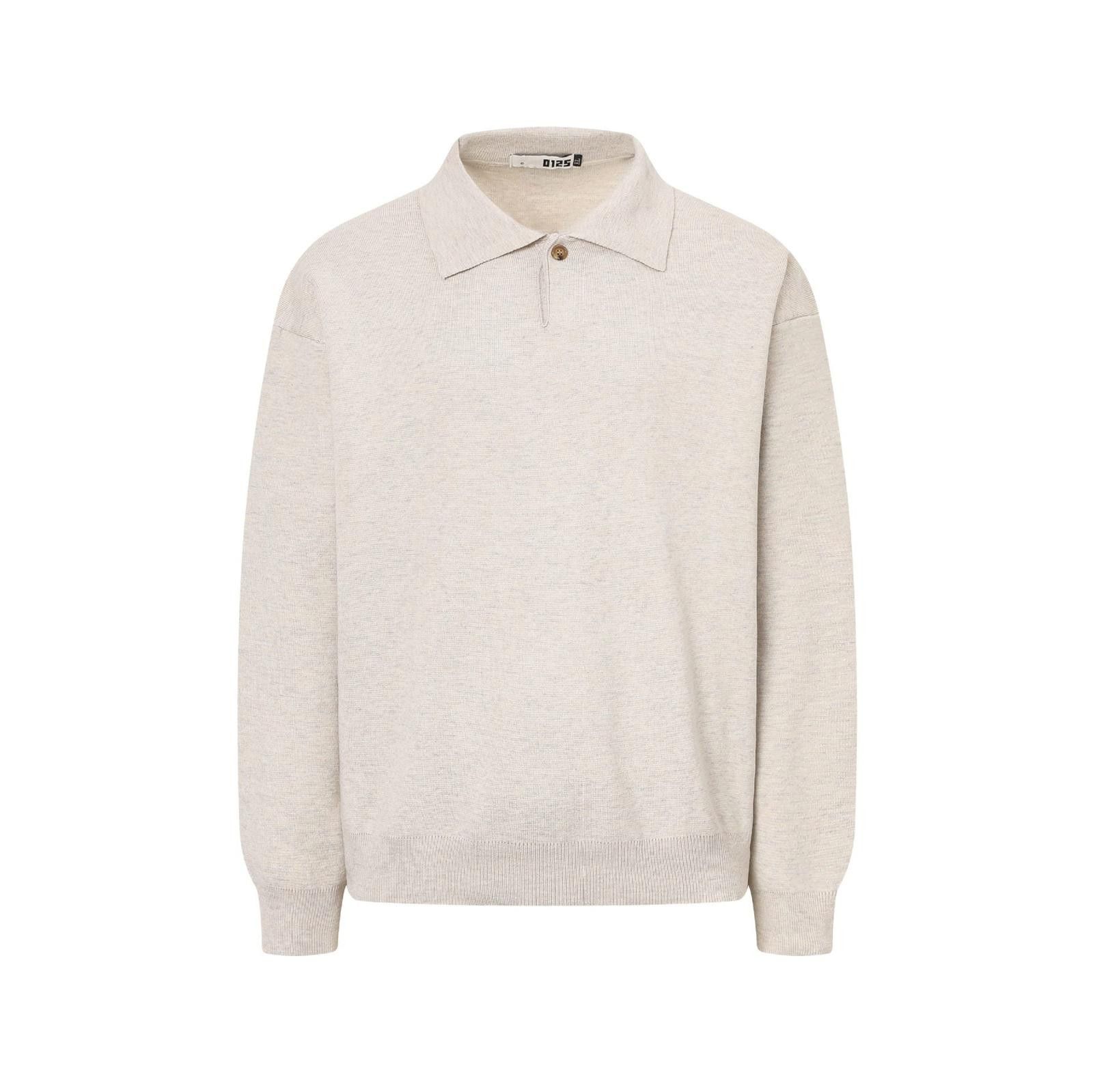 Vintage Beige Casual Knit Collar Sweater, Relaxed Fit Sweater Size US M / EU 48-50 / 2 - 2 Thumbnail