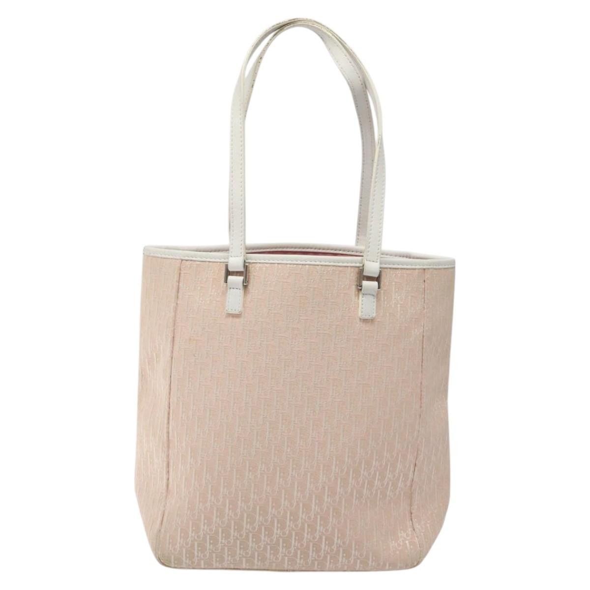 Dior DIOR Trotter Canvas Tote Bag Pink White Silver Size ONE SIZE - 3 Thumbnail