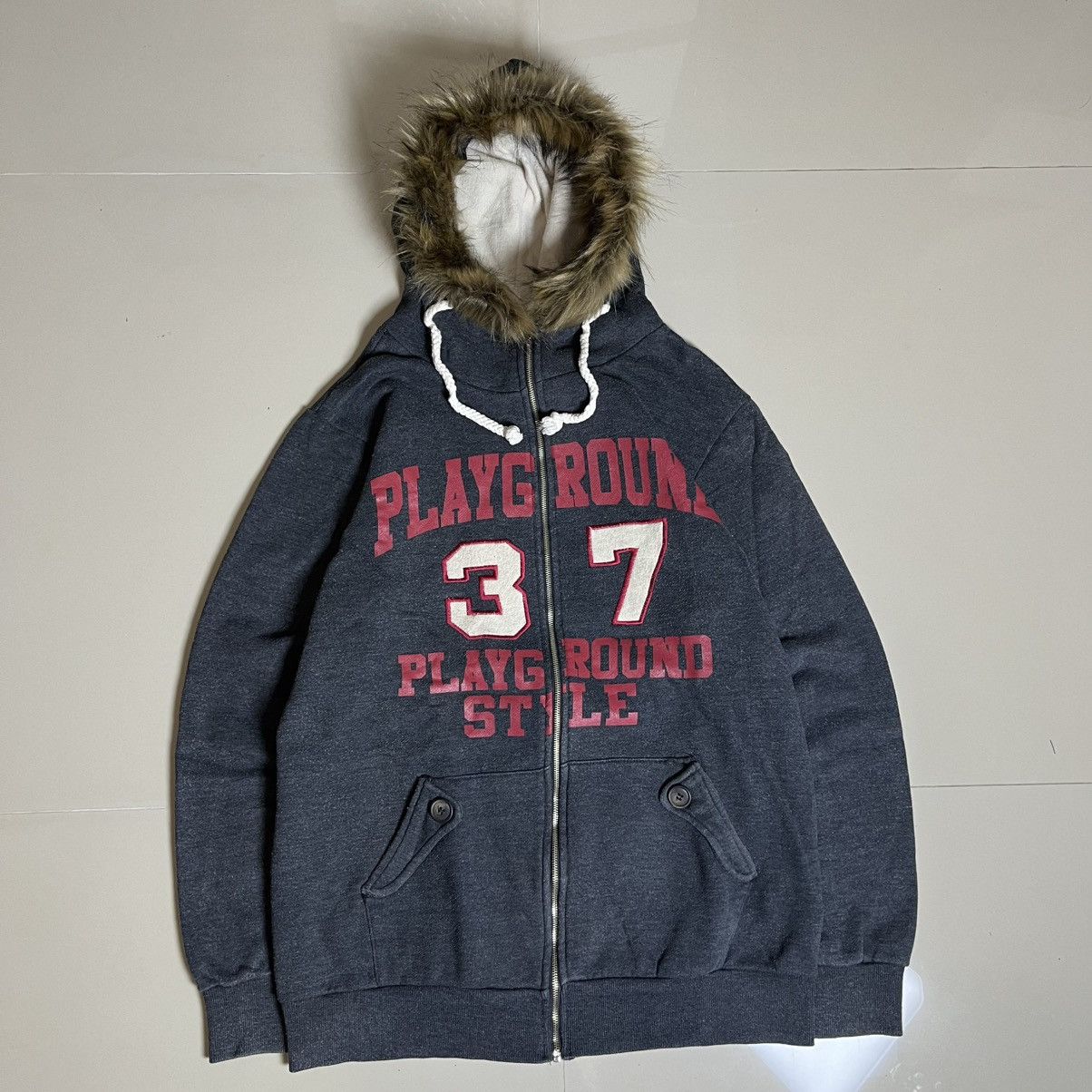 If Six Was Nine Playground 37 Fur Trim Zip Hoodie Varsity Style Size US L / EU 52-54 / 3 - 1 Thumbnail