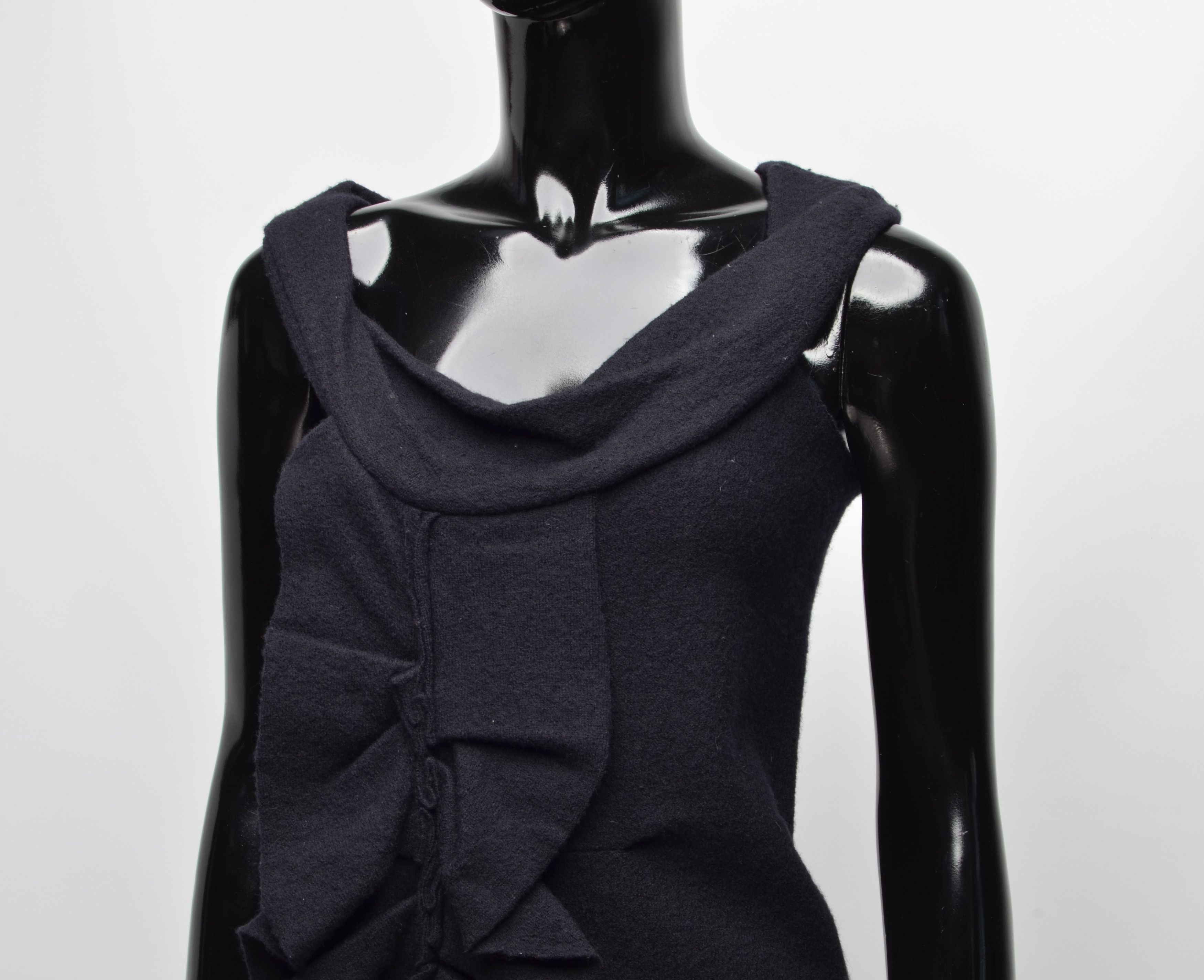 Allsaints AllSaints Wool Decorated Navy Mini Dress Size XS / US 0-2 / IT 36-38 - 2 Thumbnail