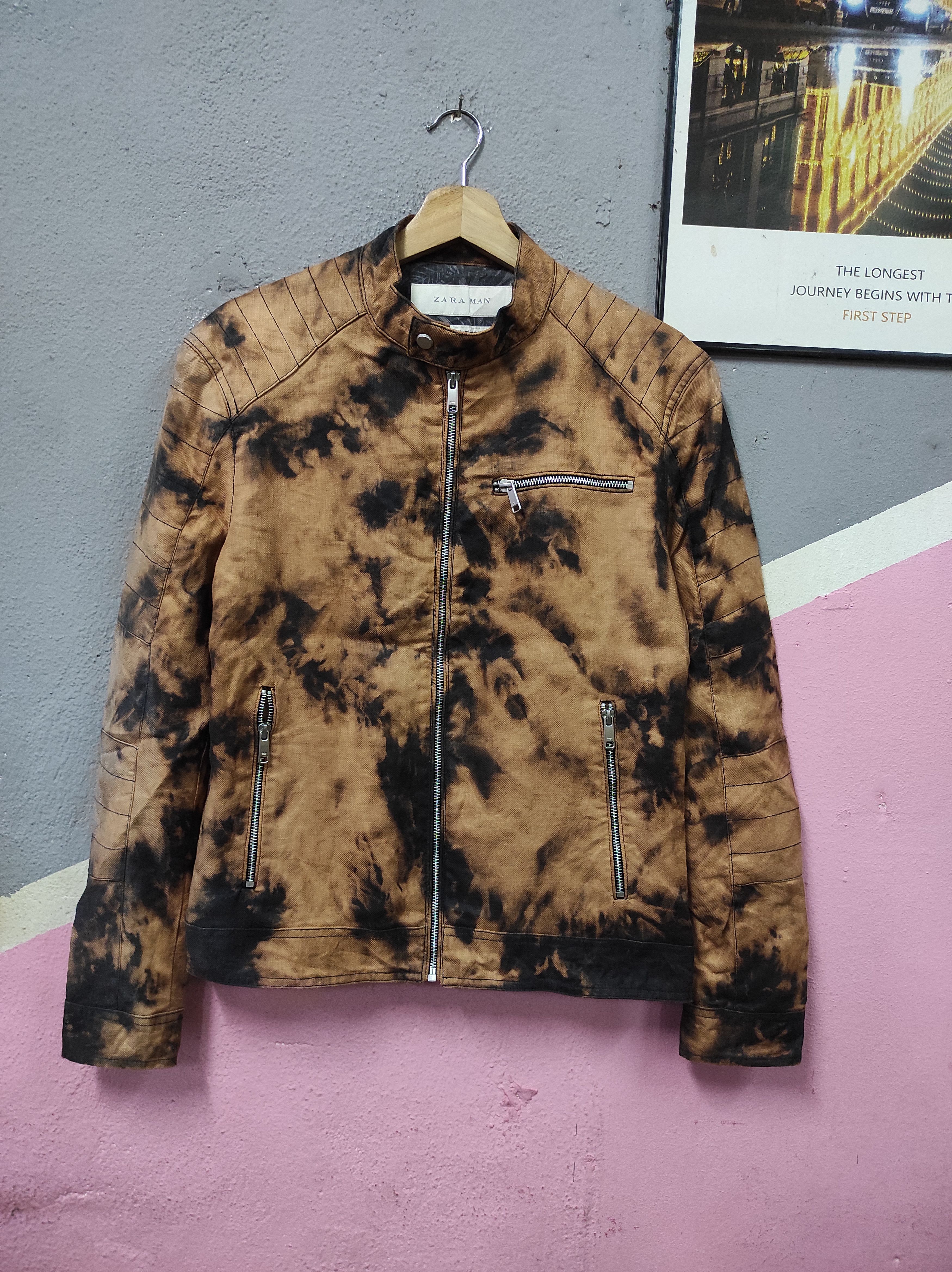 Zara ZARA MAN BIKE JACKET TIE DYE Size US S / EU 44-46 / 1 - 1 Thumbnail