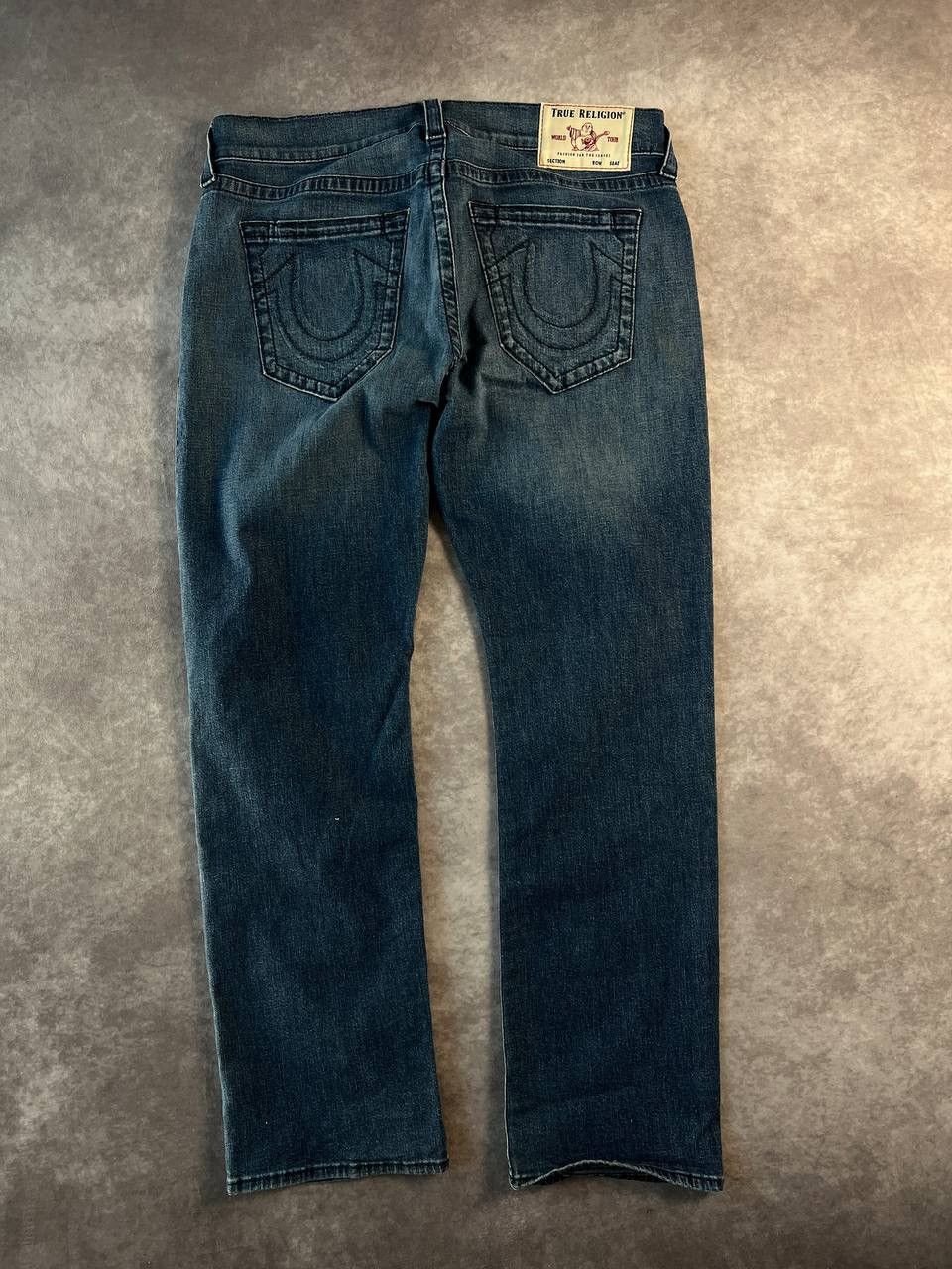 True Religion True Religion Ricky Dark Roper Wash Relaxed Straight Jeans Size US 34 / EU 50 - 1 Thumbnail