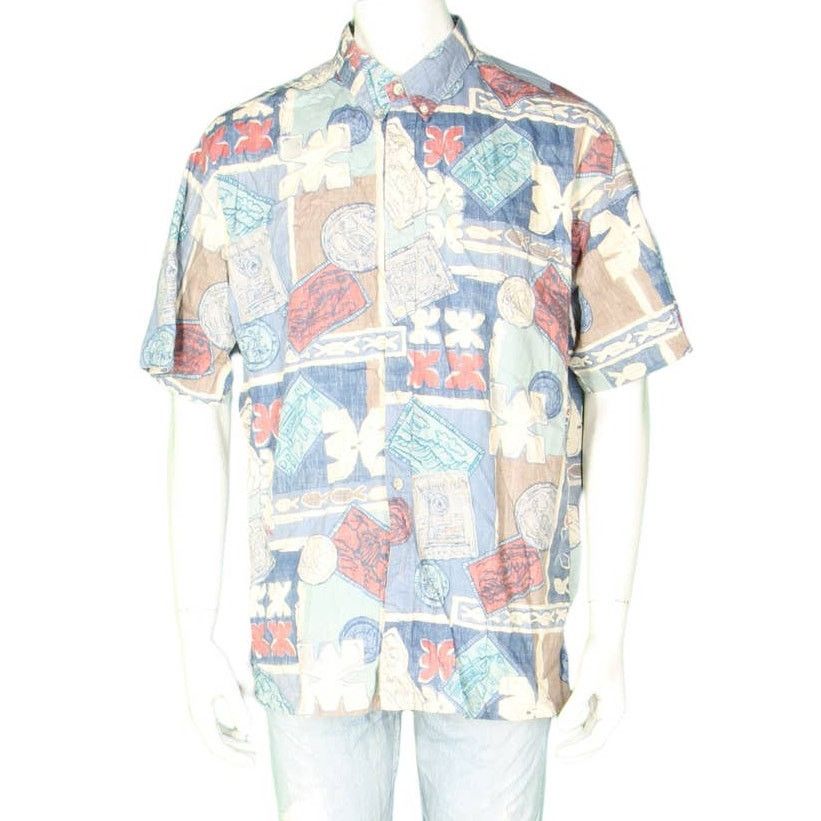 Other Reverse Print Map Hawaiian Aloha Tropical Tribal Camp Shirt Size US XXL / EU 58 / 5 - 2 Thumbnail