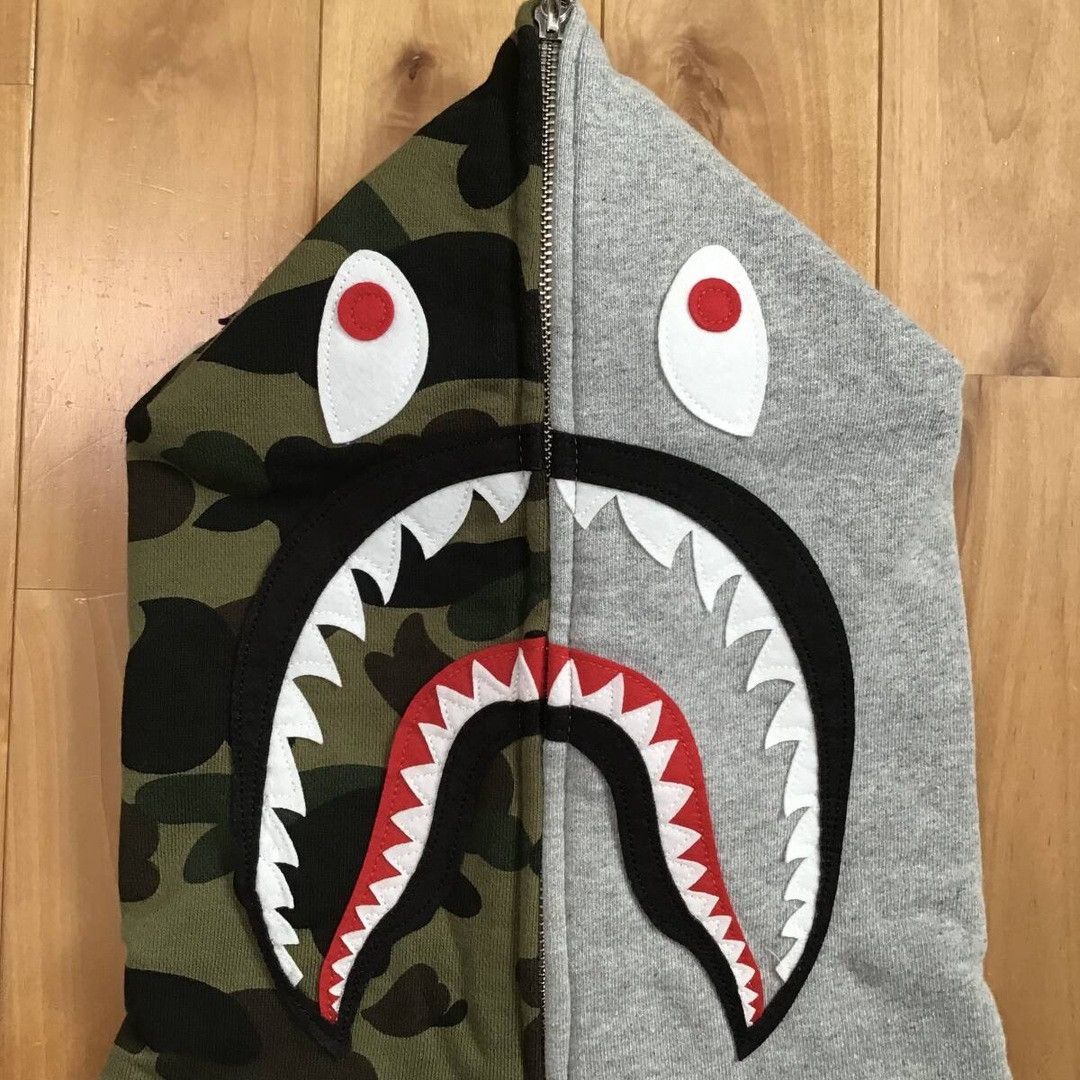 Bape BAPE logo shark full zip hoodie a bathing ape BAPE CAMO Size US L / EU 52-54 / 3 - 4 Thumbnail