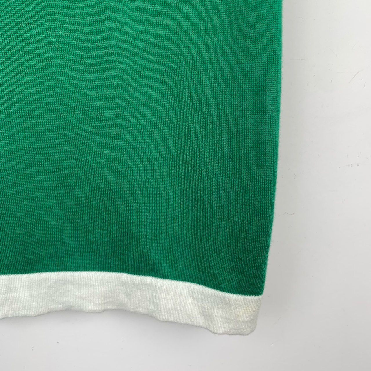 Hermes Hermès Green Cotton Knit Short-Sleeve Sweater With White Tri Size S / US 4 / IT 40 - 5 Thumbnail