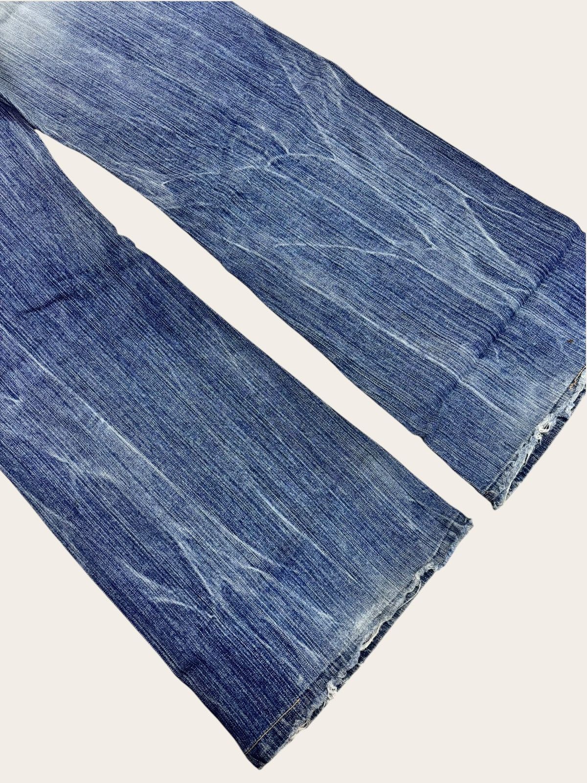 If Six Was Nine Japan Blue Way Grunge Faded Heavy Flared Jeans Size US 33 - 6 Thumbnail