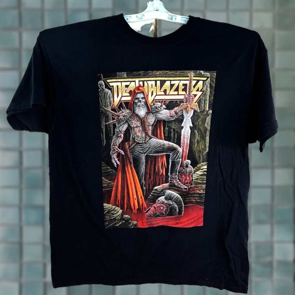 Gildan Gildan T-Shirt Death Blazers Brendon Flynn Graphic Shirt Adult Large Black Logo Graphic Print 90s Horror Cartoon Adventure Time Mens Size US L / EU 52-54 / 3 - 1 Thumbnail