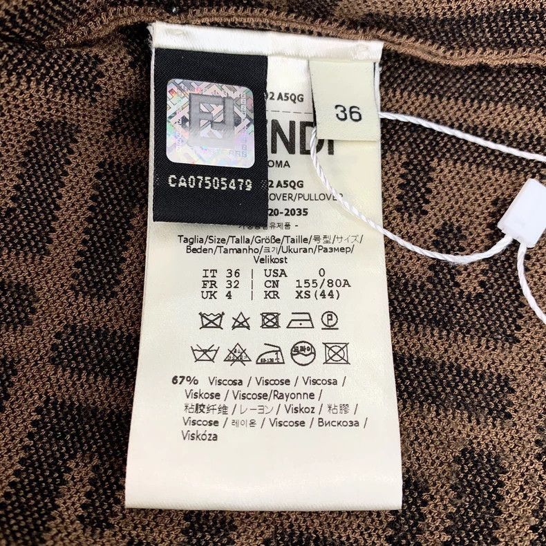 Fendi Fendi Logo Pattern Knit Short Sleeve Top Size US XS / EU 42 / 0 - 6 Thumbnail