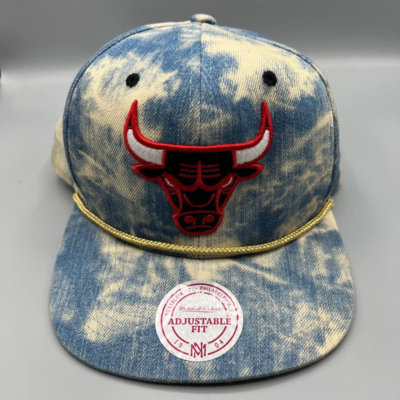 Mitchell & Ness Chicago Bulls Hat Men Denim Acid Wash NBA Snap Back Cap ...