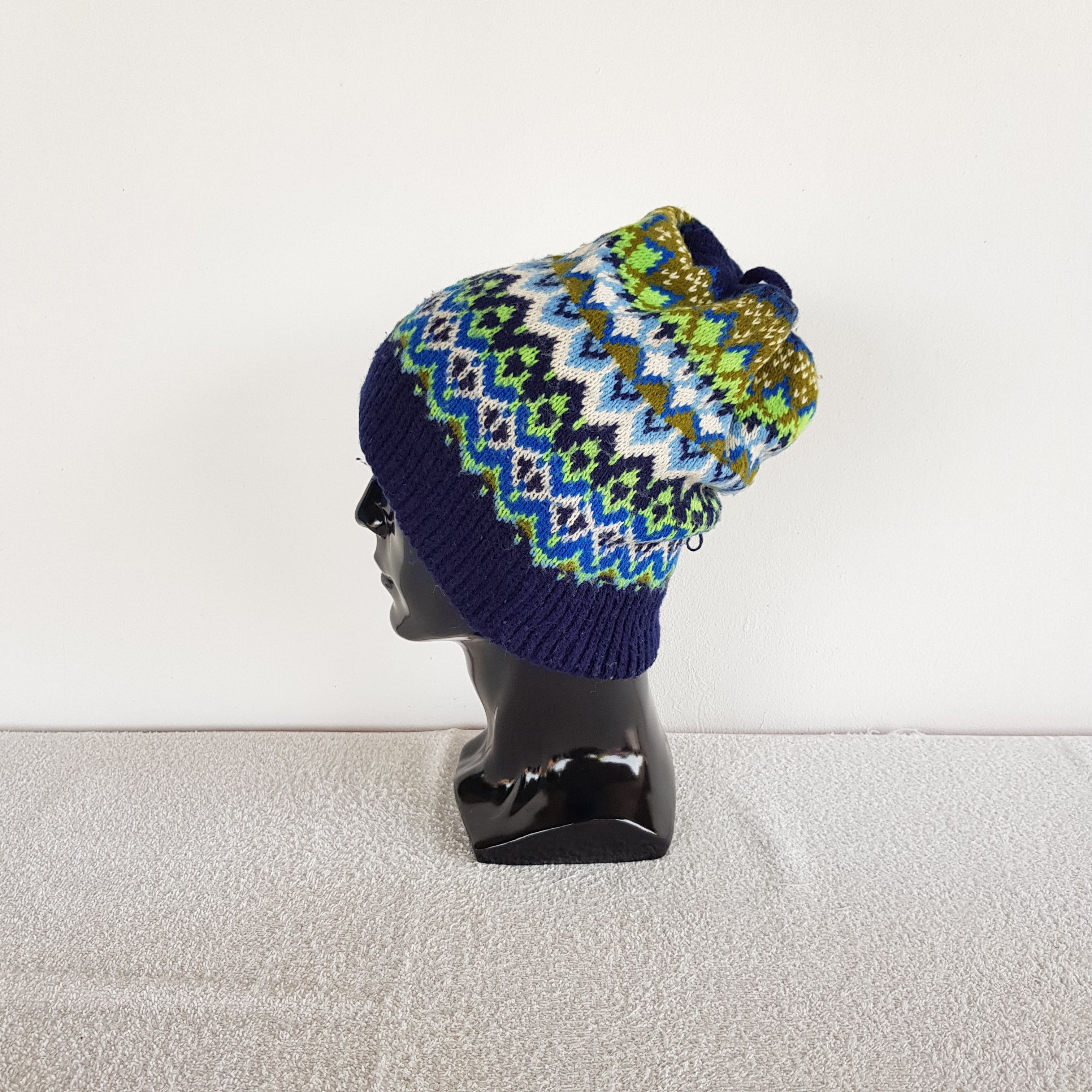 Japanese Brand Vintage Japanese Psychedelic Beanie Motif Snow Caps Hats Size ONE SIZE - 4 Thumbnail