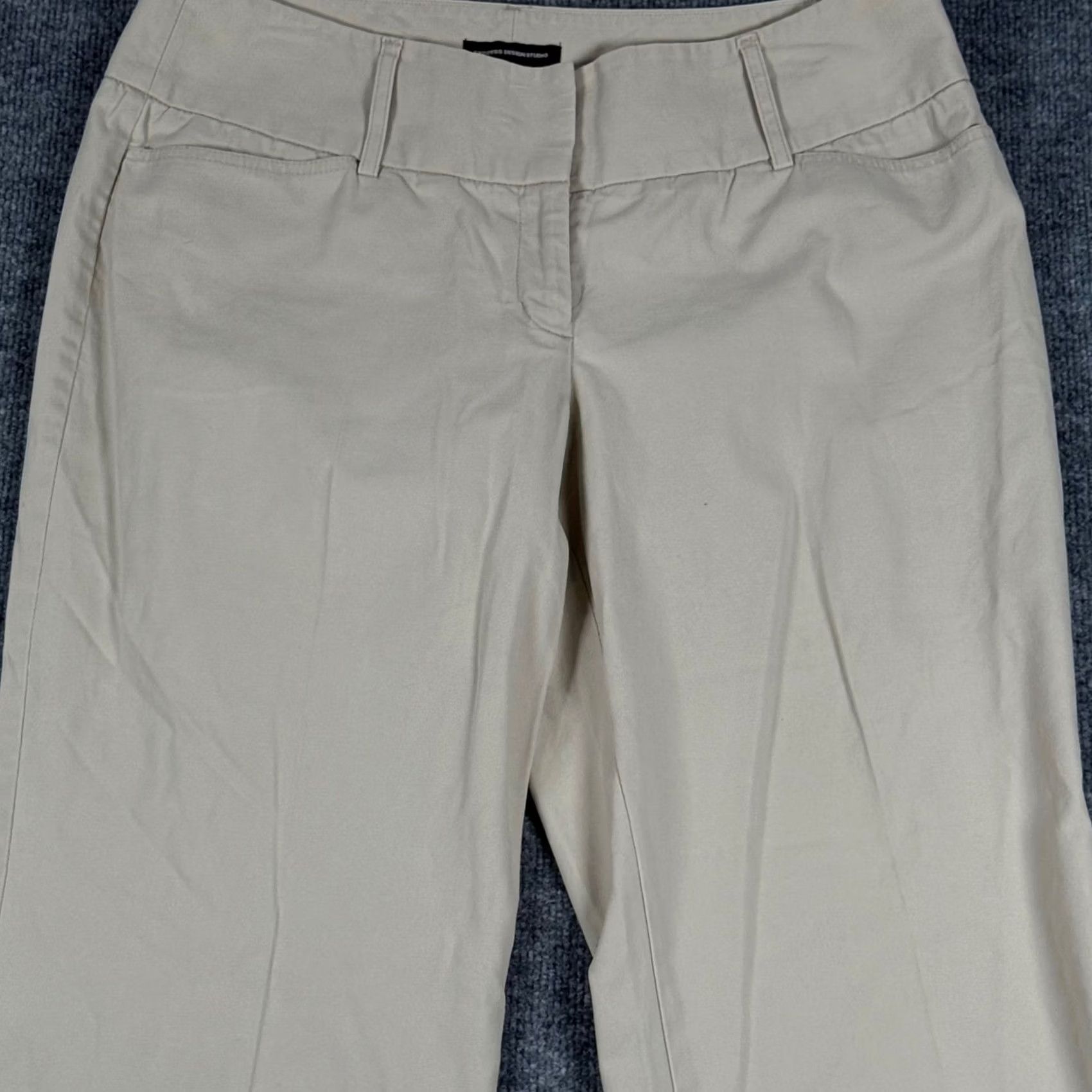 Express VINTAGE Y2K Express Editor Pants Khaki Tan Wide Flare Leg Career Workwear Retro Size 34" / US 12 / IT 48 - 3 Thumbnail