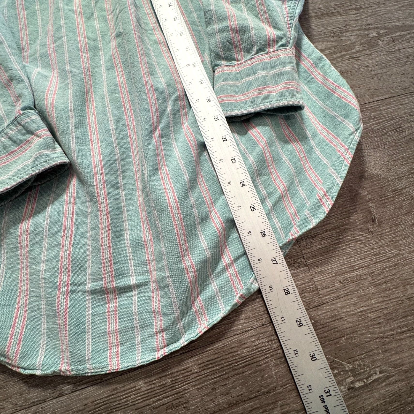 American Eagle Outfitters VINTAGE American Eagle Shirt Mens XS Green Stripe Button-Up USA Made Cotton Size US S / EU 44-46 / 1 - 6 Thumbnail